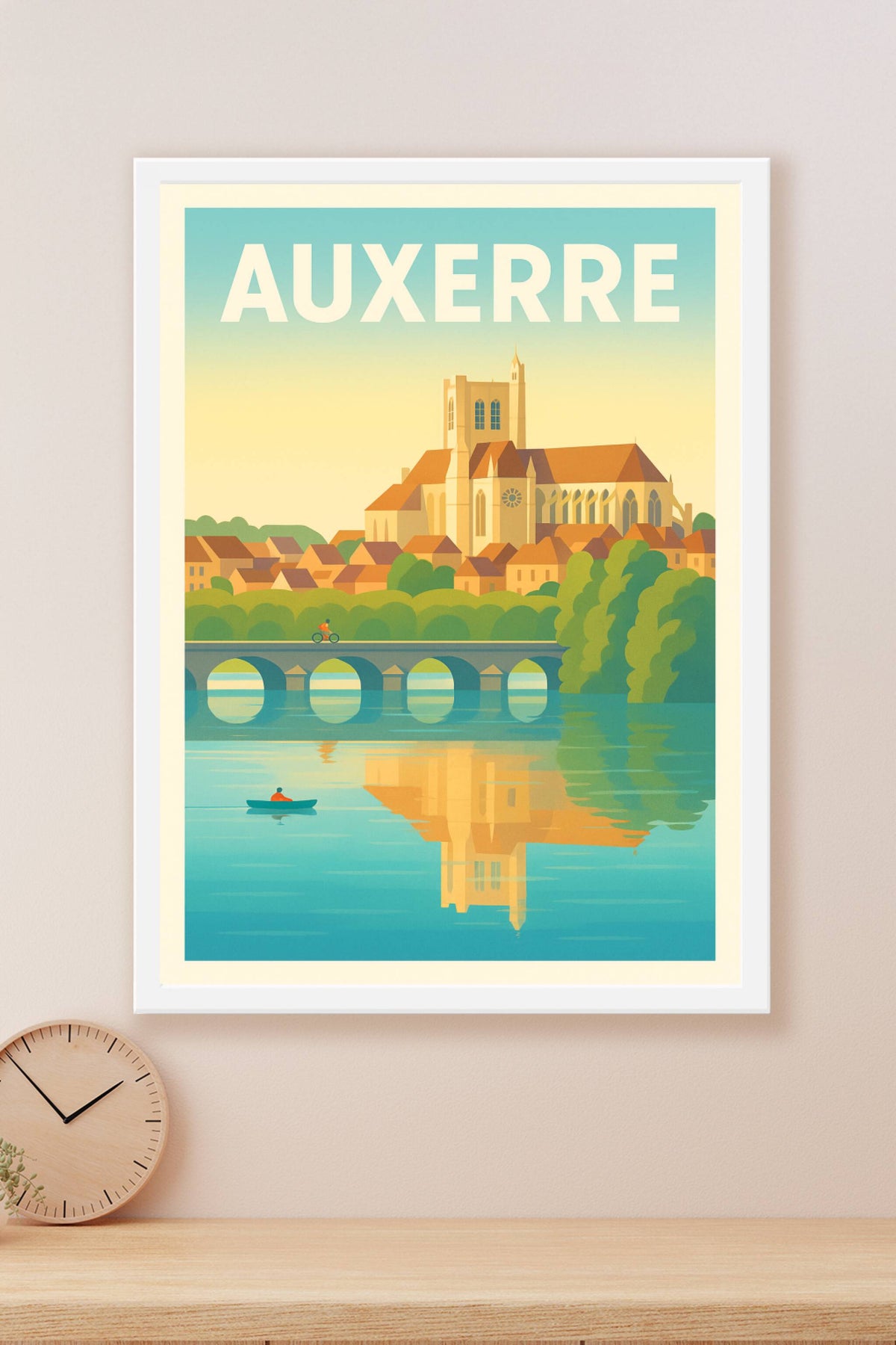 Affiche Auxerre — Tranquillité au fil de l'Yonne · poster d'art de Auxerre