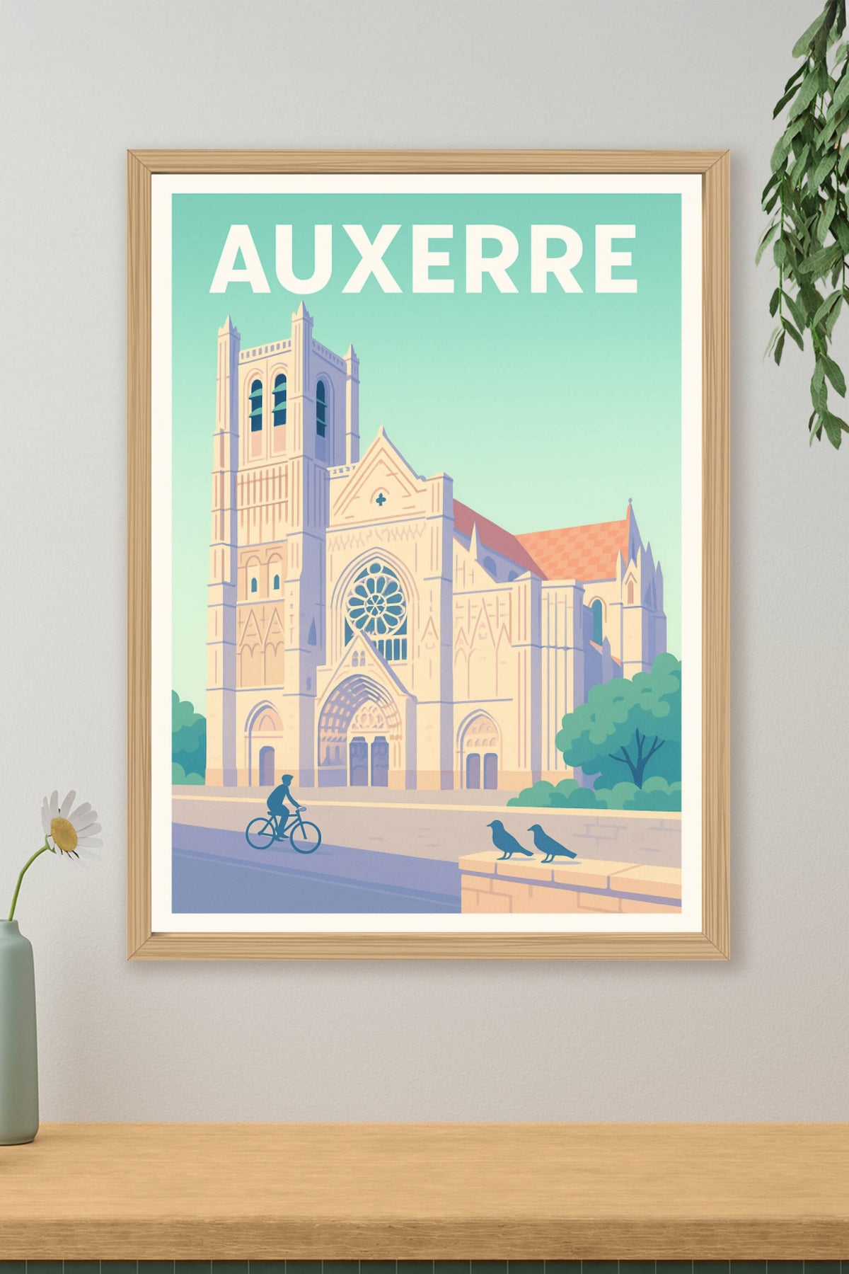 Affiche Auxerre — L'élégance gothique au cœur de la ville · poster d'art de Auxerre