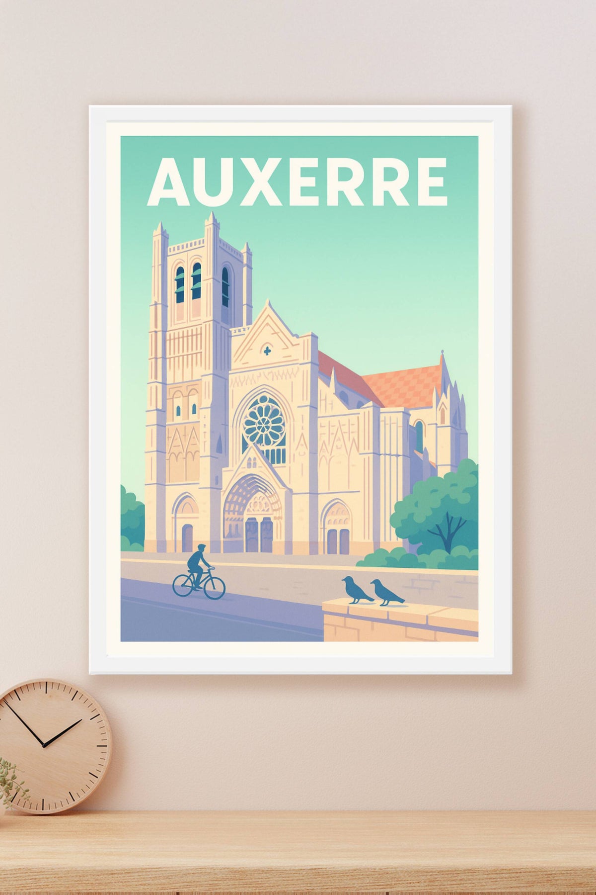 Affiche Auxerre — L'élégance gothique au cœur de la ville · poster d'art de Auxerre