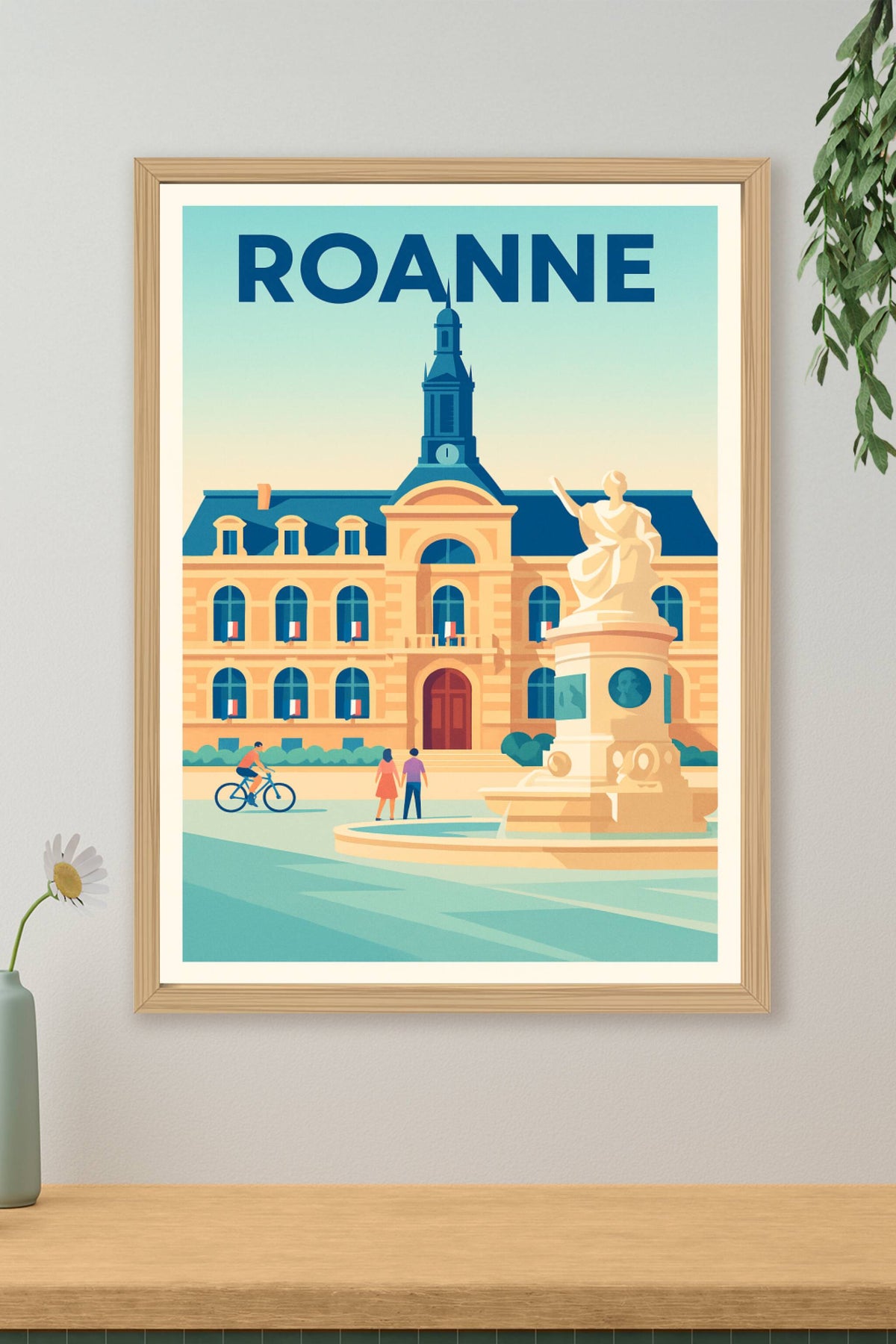 Affiche Roanne — Charme et élégance d'une ville historique · poster d'art de Roanne