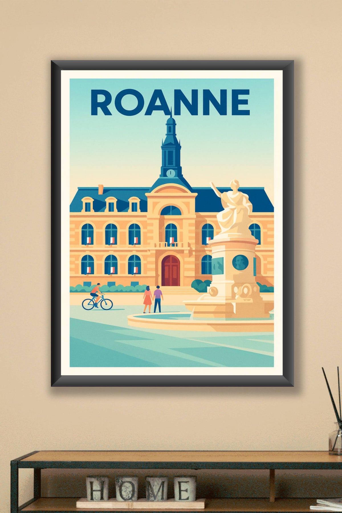 Affiche Roanne — Charme et élégance d'une ville historique · poster d'art de Roanne
