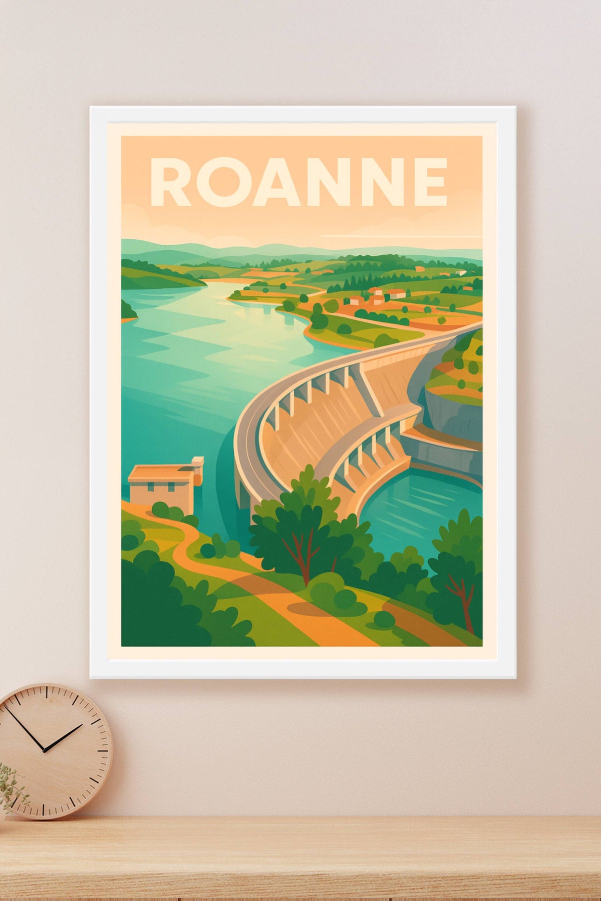 Affiche Roanne — L'art du paysage entre nature et ingénierie · poster d'art de Roanne