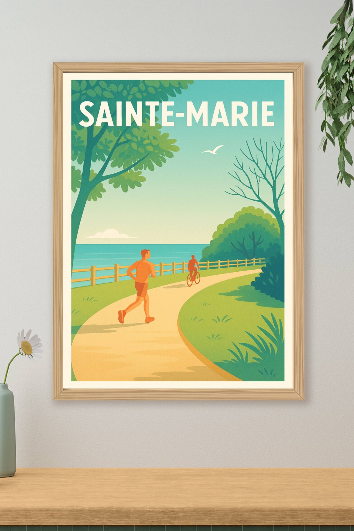 Affiche Sainte-Marie — Évasion et nature en bord de mer · poster d'art de Sainte-Marie