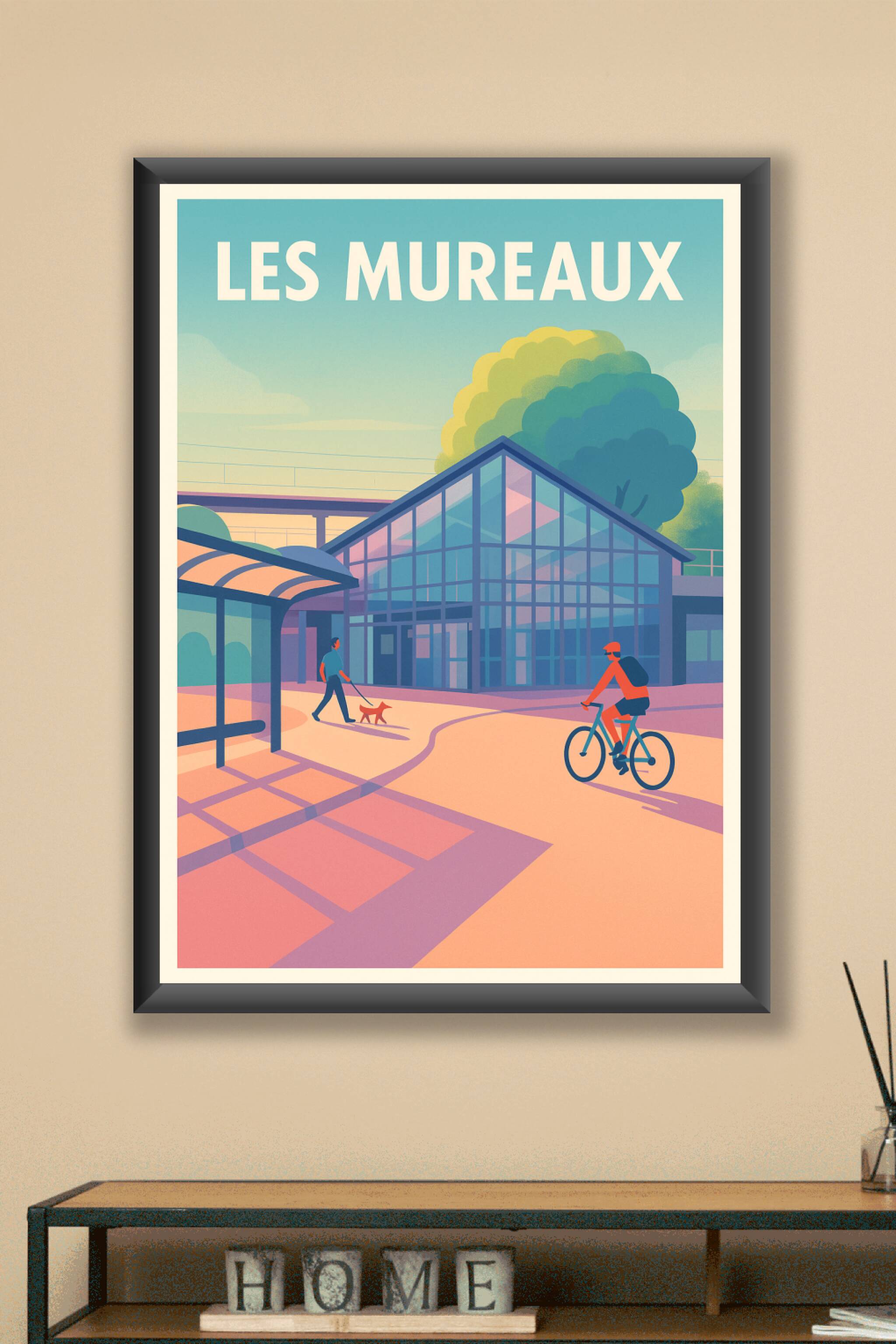 Affiche Les Mureaux — Atmosphère apaisante et modes de vie doux · poster d'art de Les Mureaux