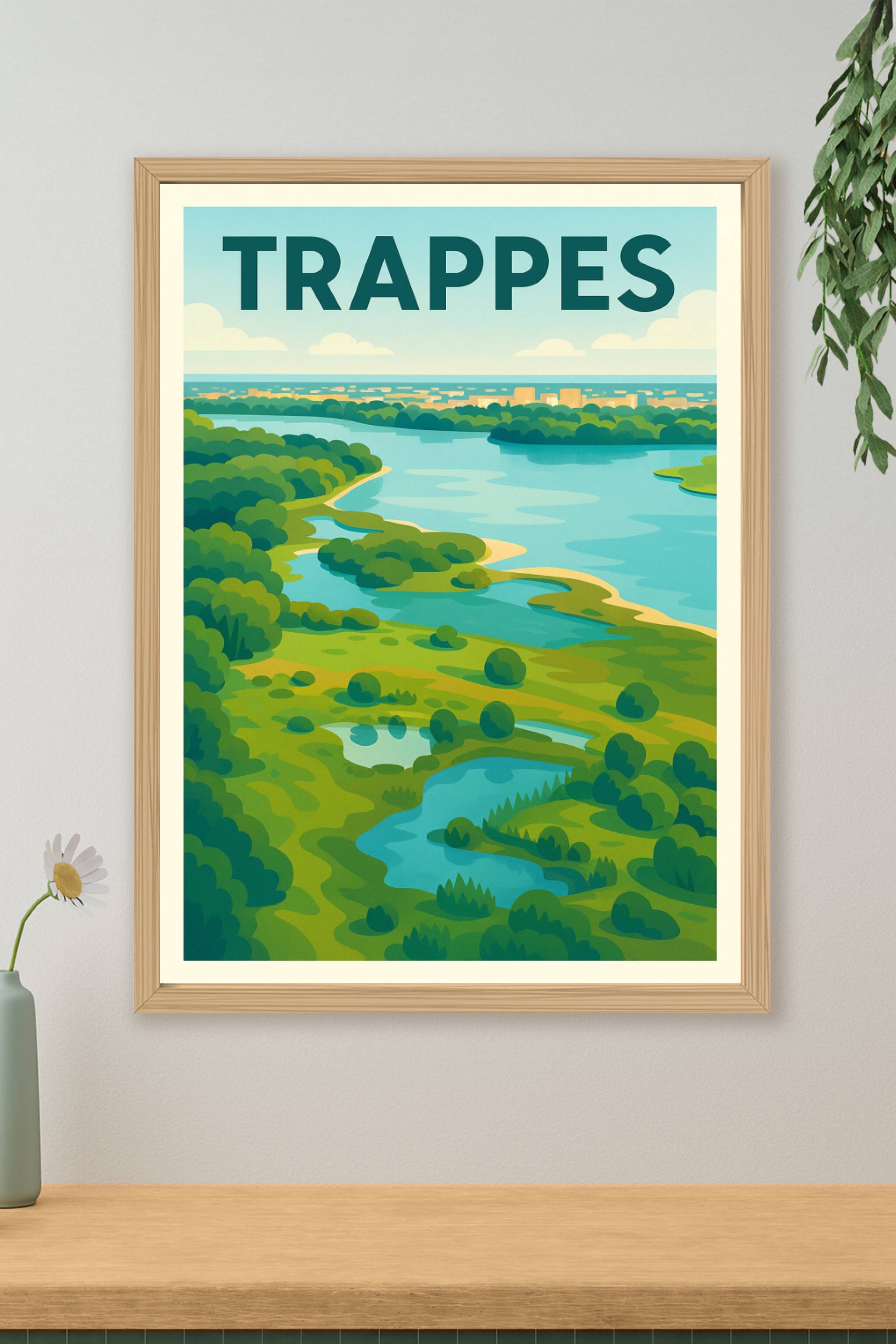 Affiche Trappes — Évasion Nature et Paysages Bucoliques · poster d'art de Trappes