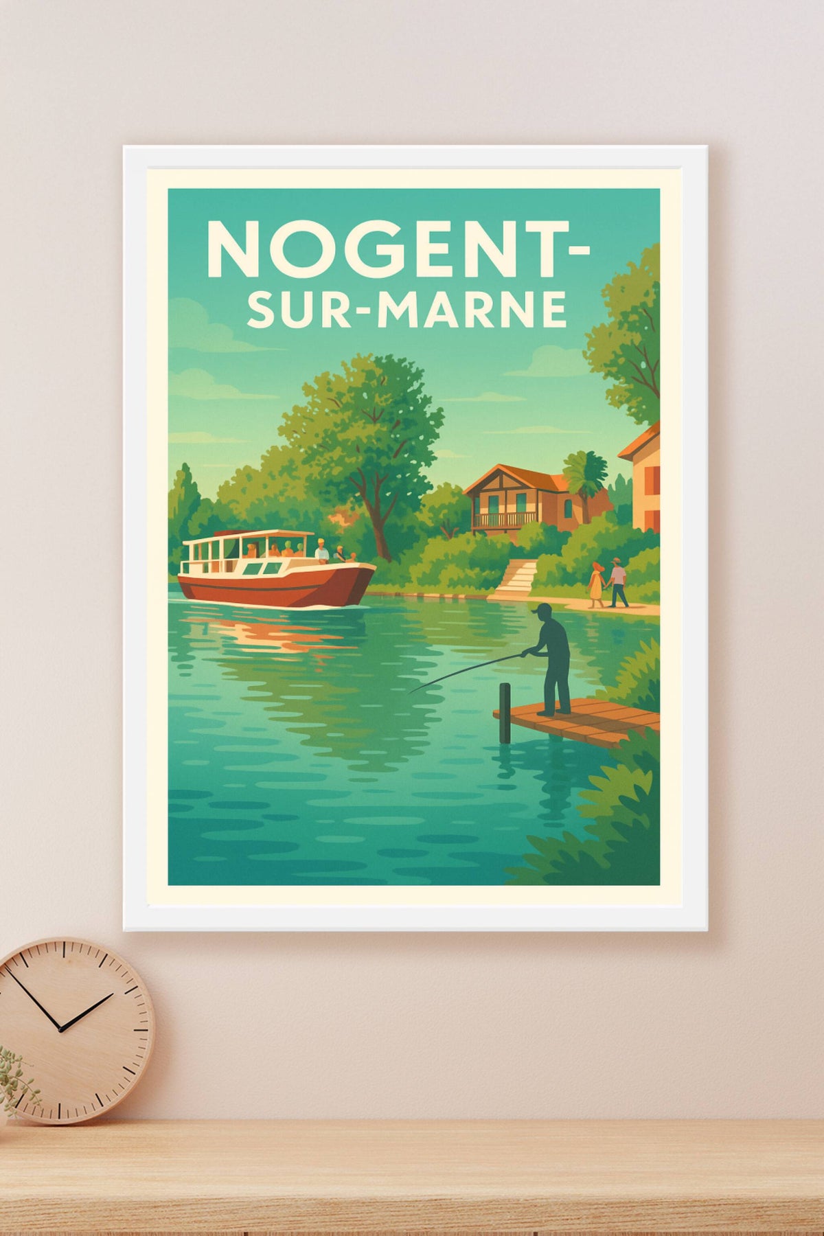 Affiche Nogent-sur-Marne — Havre de paix au bord de l'eau · poster d'art de Nogent-sur-Marne