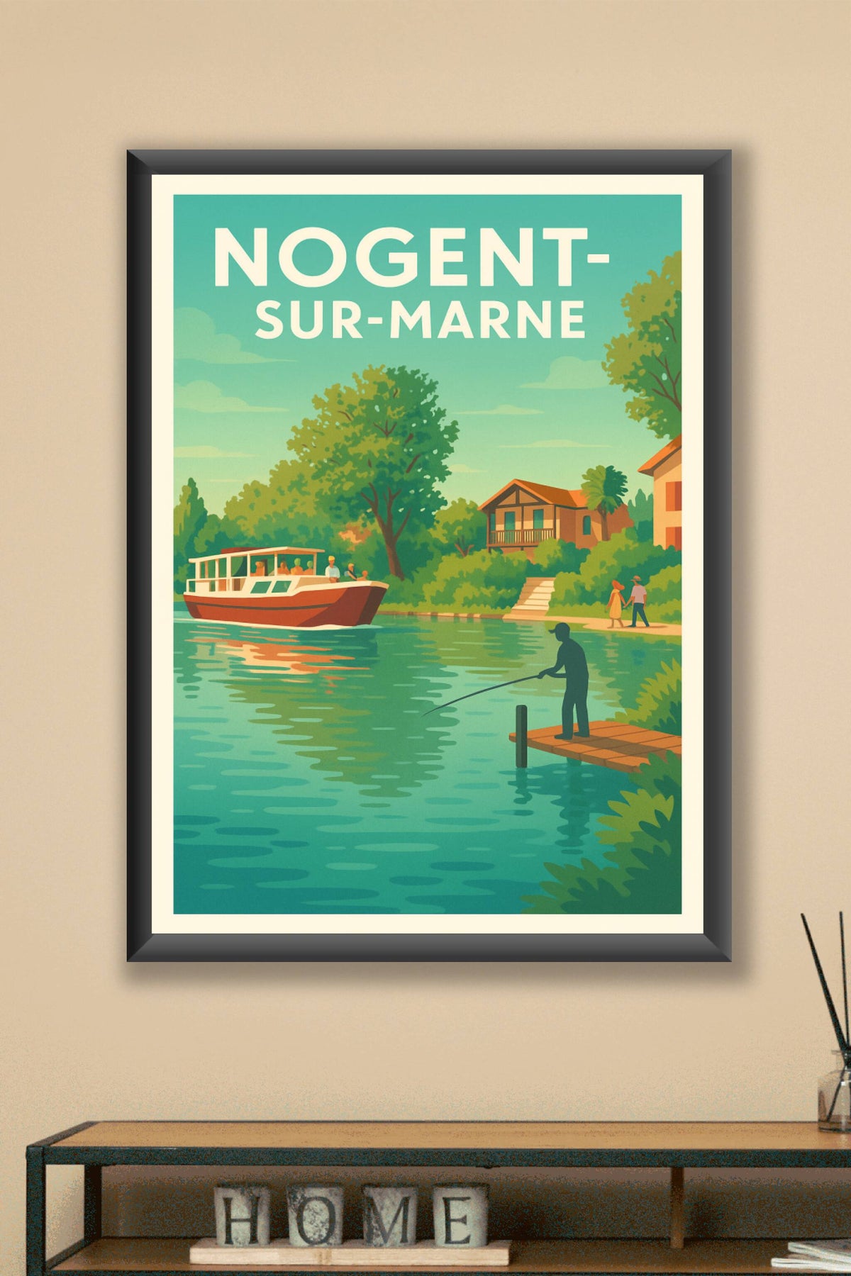 Affiche Nogent-sur-Marne — Havre de paix au bord de l'eau · poster d'art de Nogent-sur-Marne