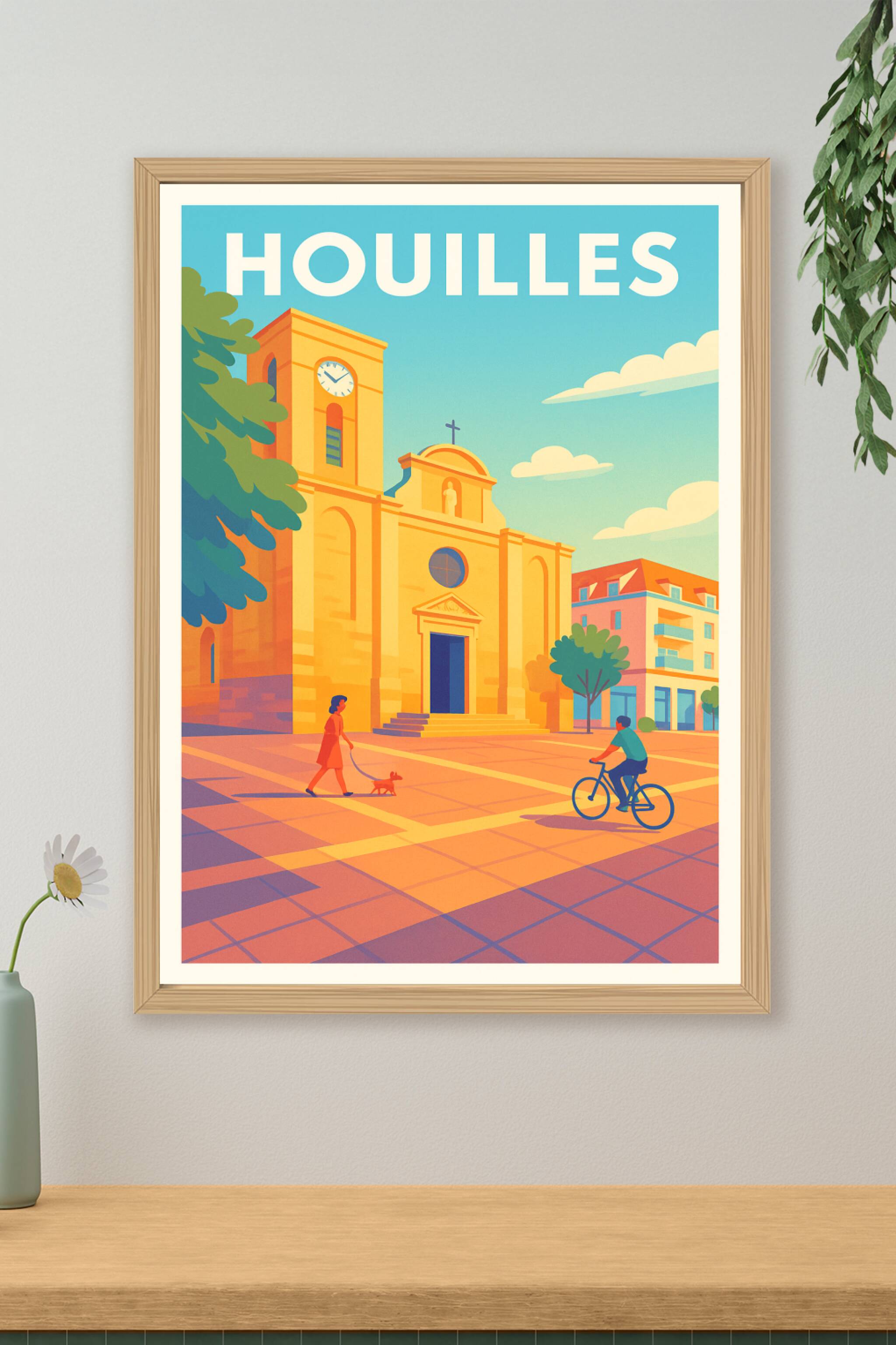 Affiche Houilles — Sérénité au cœur de la ville · poster d'art de Houilles