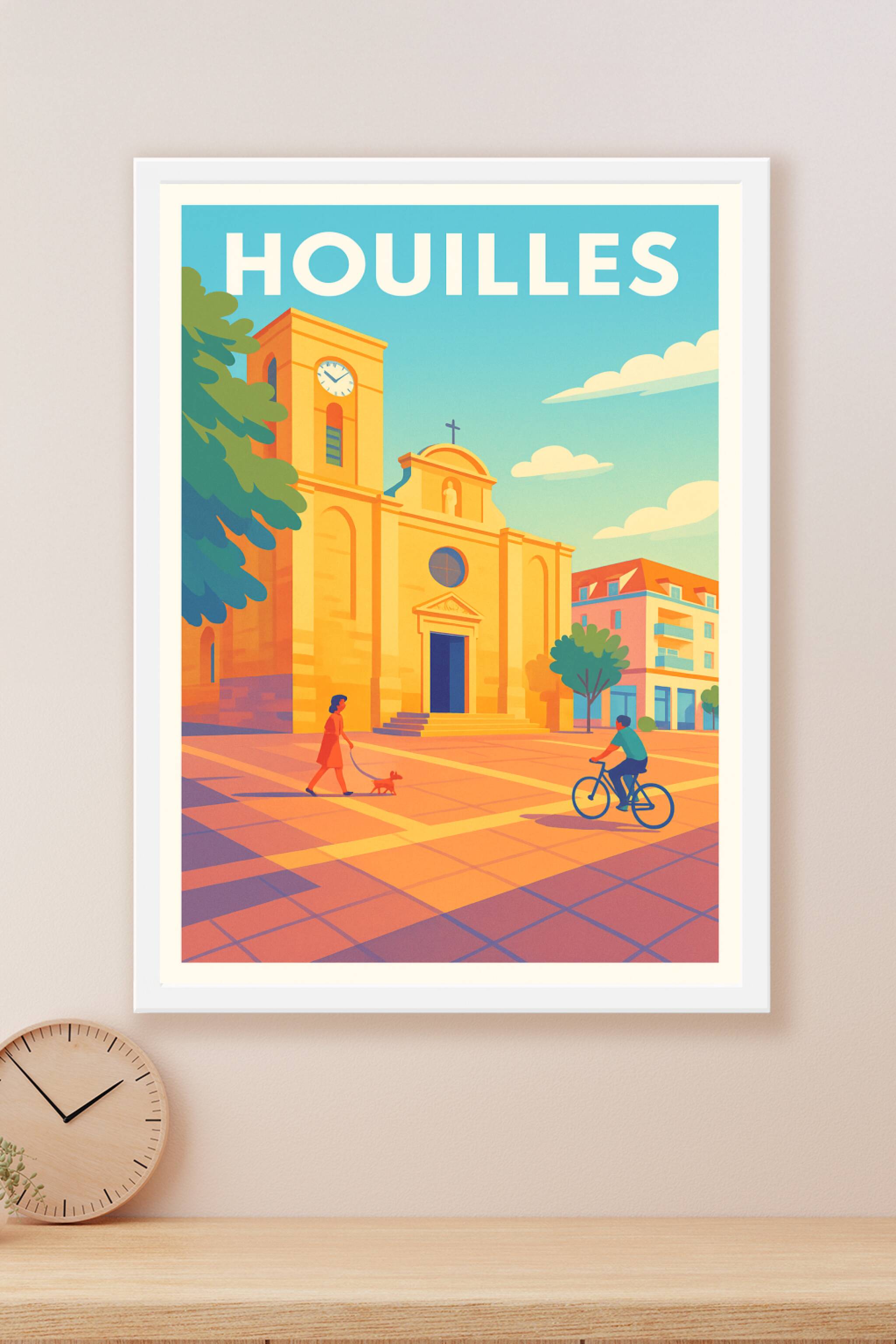 Affiche Houilles — Sérénité au cœur de la ville · poster d'art de Houilles