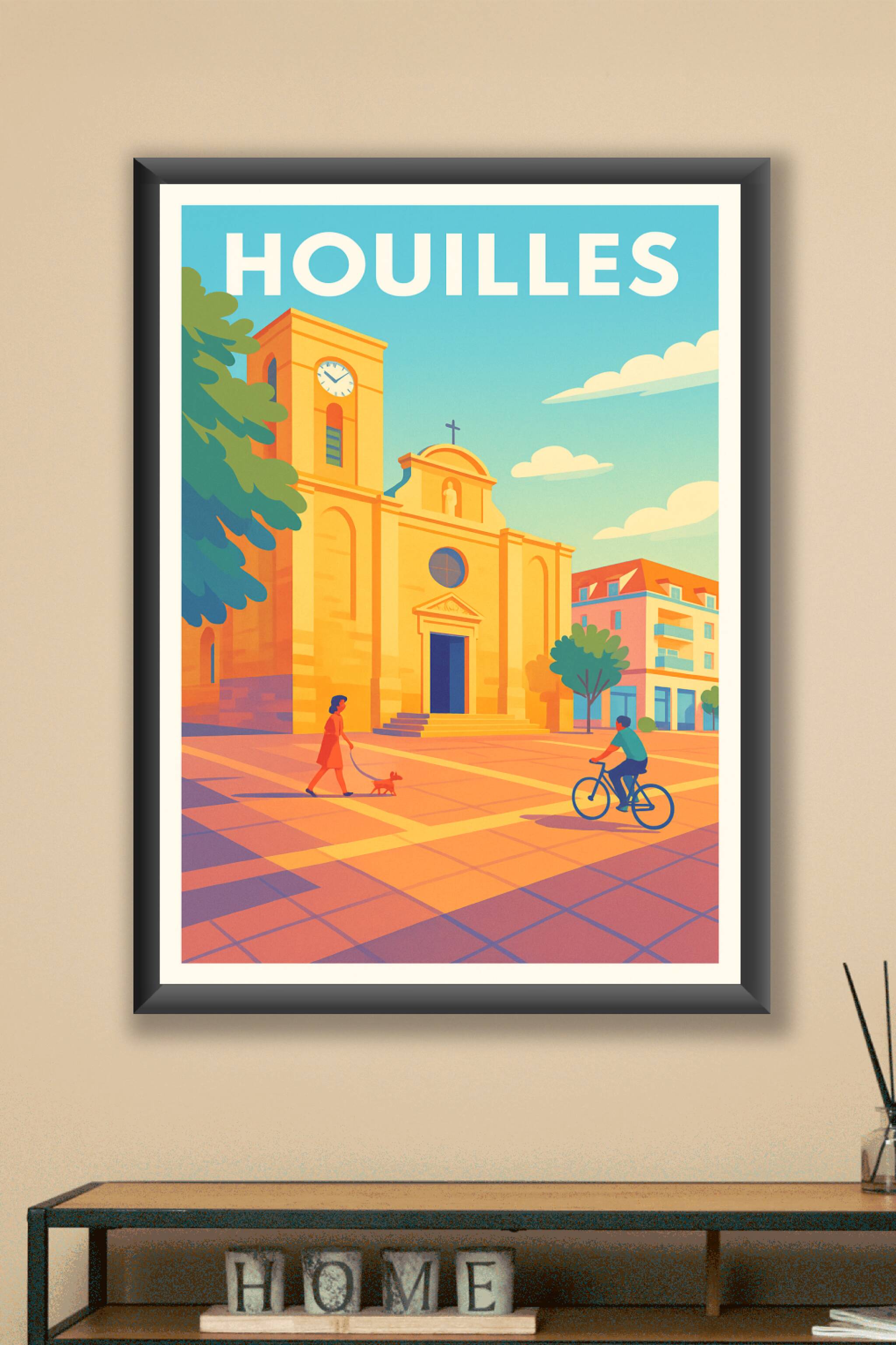 Affiche Houilles — Sérénité au cœur de la ville · poster d'art de Houilles