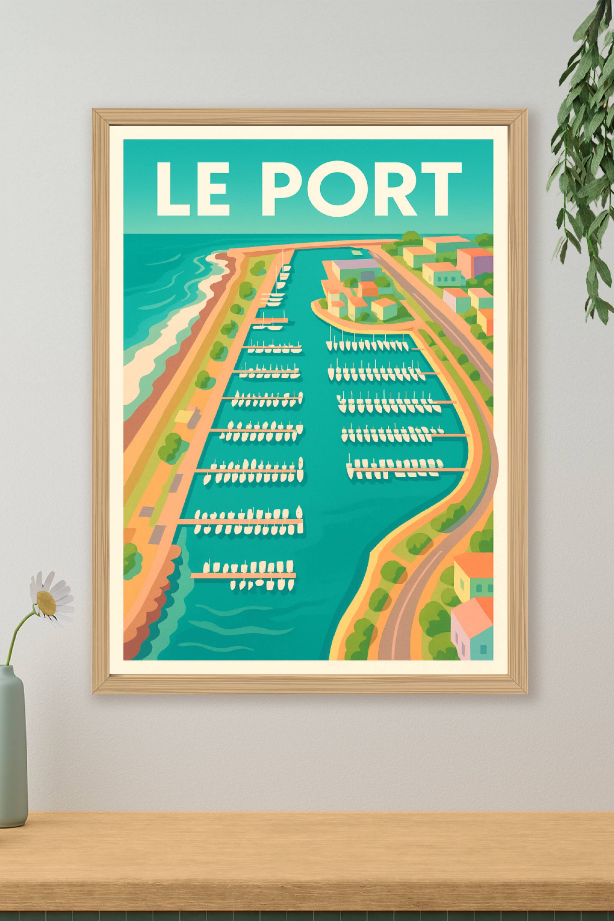 Affiche de Le Port - Vue panoramique sur le port de plaisance