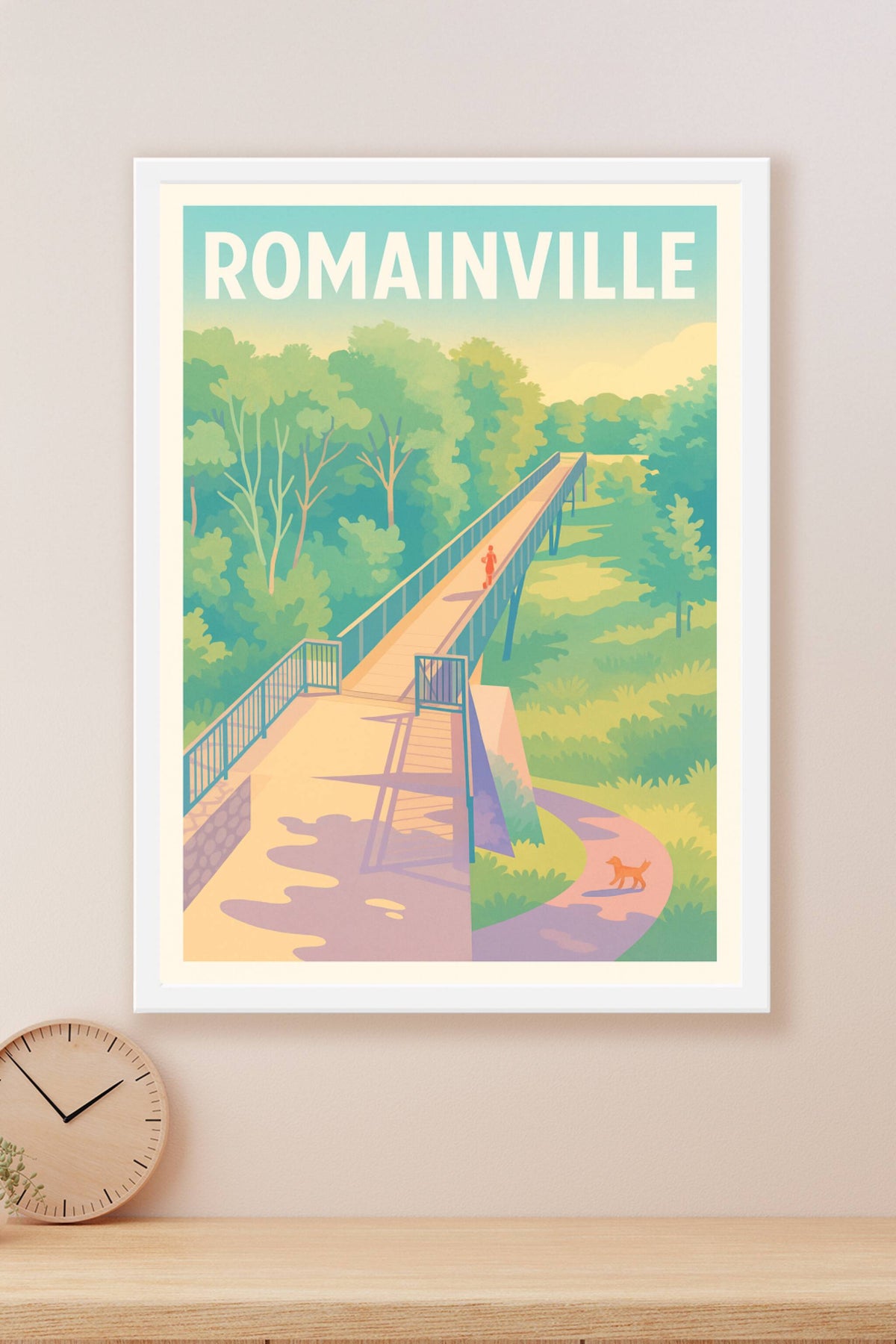Affiche Romainville — Escapade verte et moderne · poster d'art de Romainville