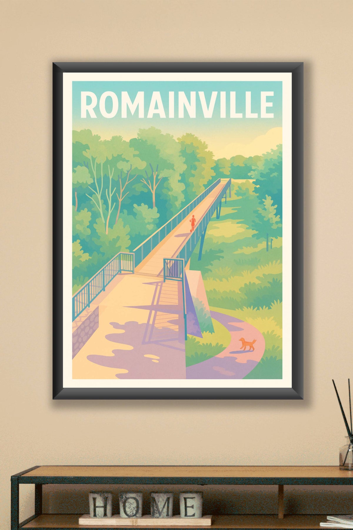Affiche Romainville — Escapade verte et moderne · poster d'art de Romainville