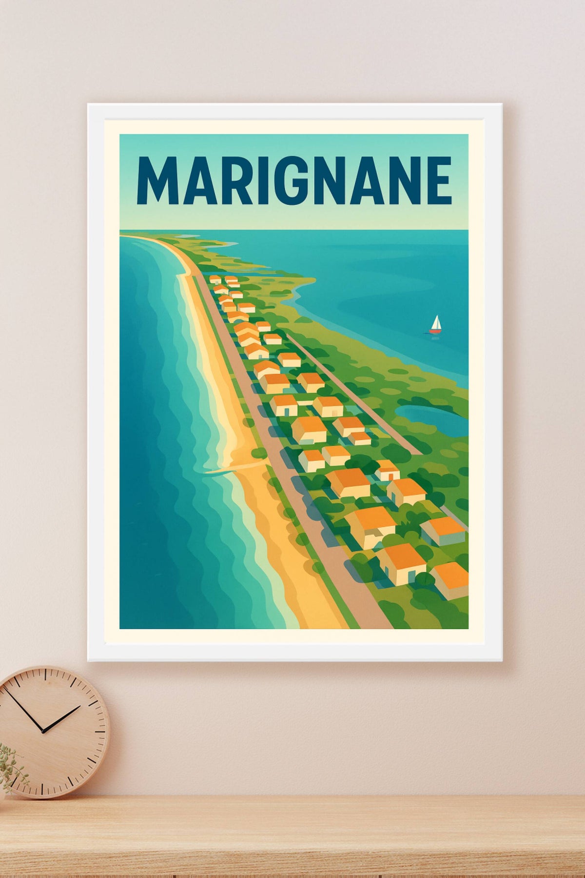 Affiche Marignane — Évasion balnéaire au bord de la Méditerranée · poster d'art de Marignane