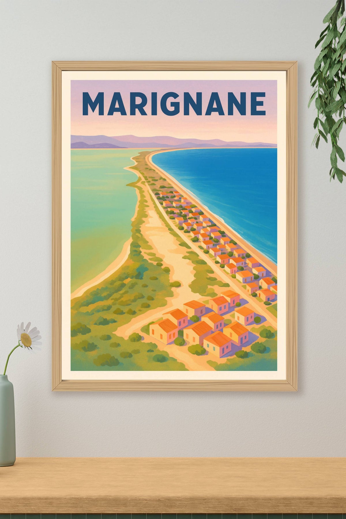 Affiche Marignane — Évasion en bord de mer · poster d'art de Marignane