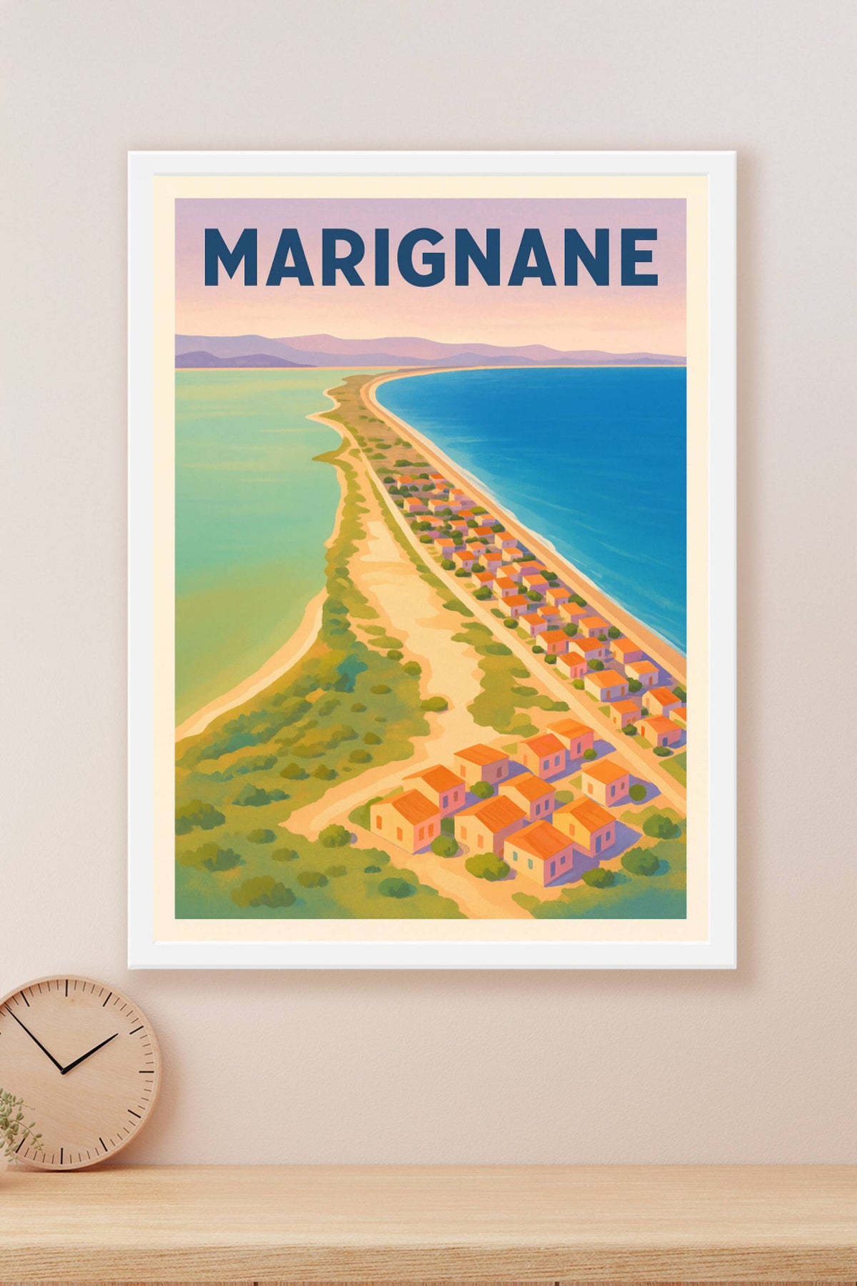 Affiche Marignane — Évasion en bord de mer · poster d'art de Marignane