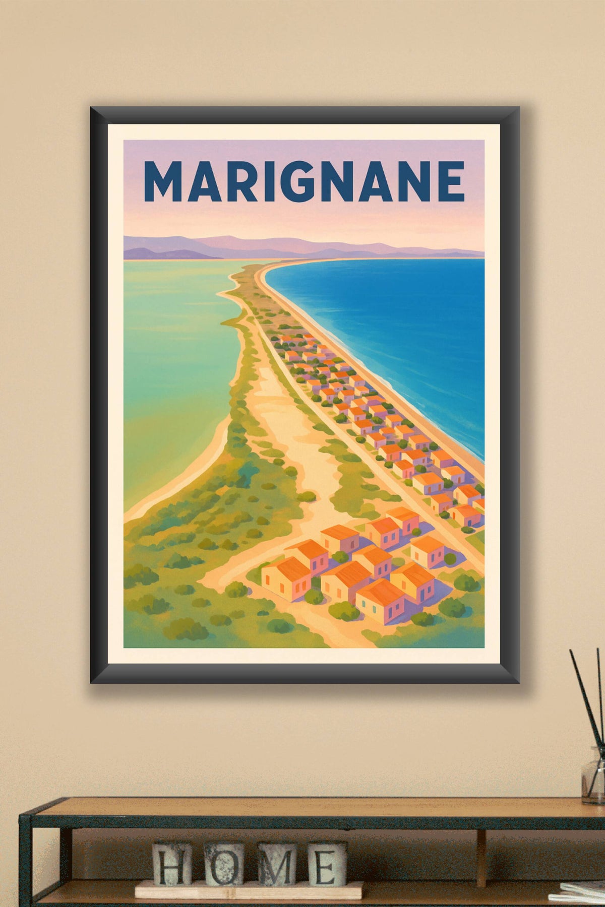 Affiche Marignane — Évasion en bord de mer · poster d'art de Marignane
