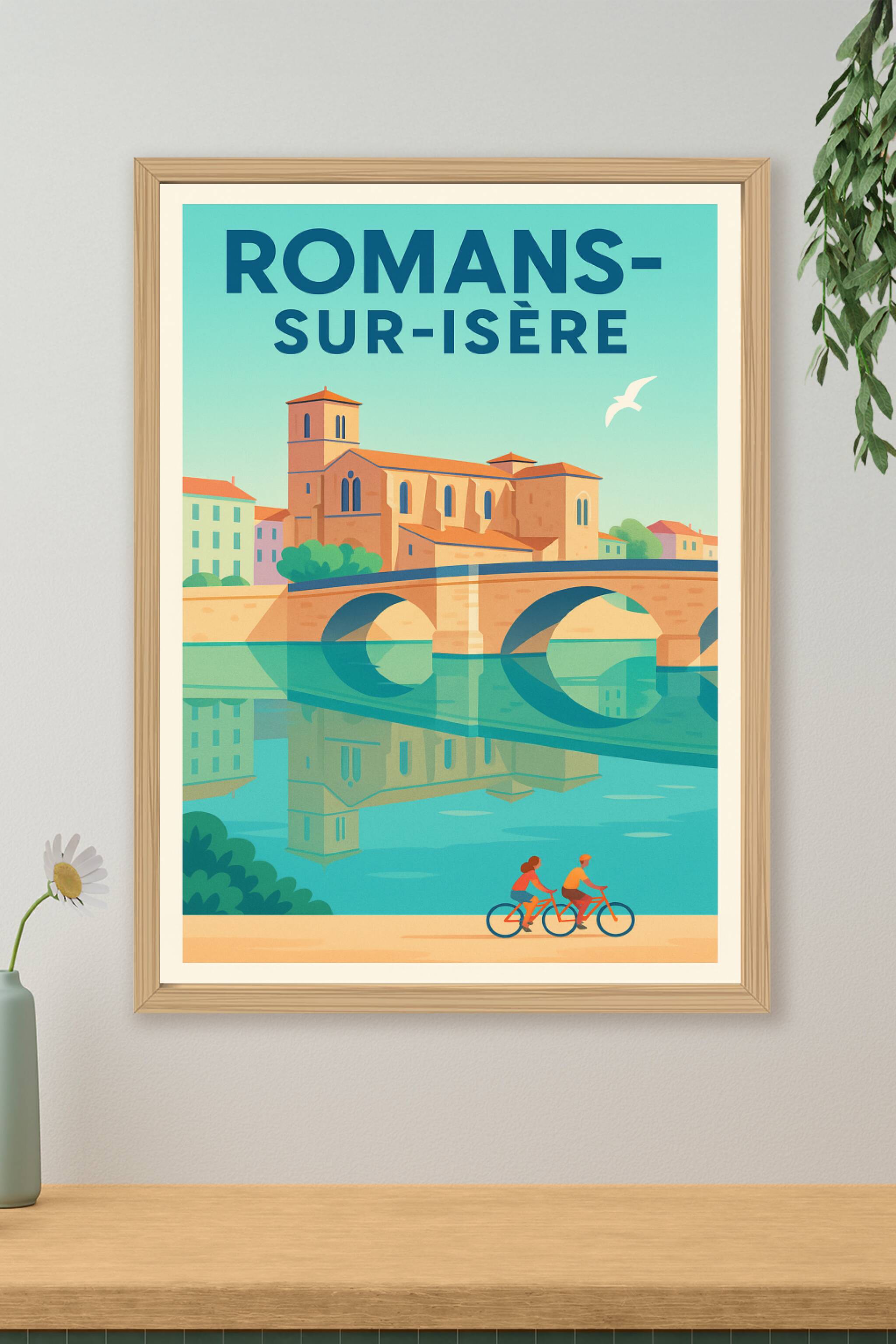 Affiche de Romans-sur-Isère – Charme et sérénité au fil de l'eau