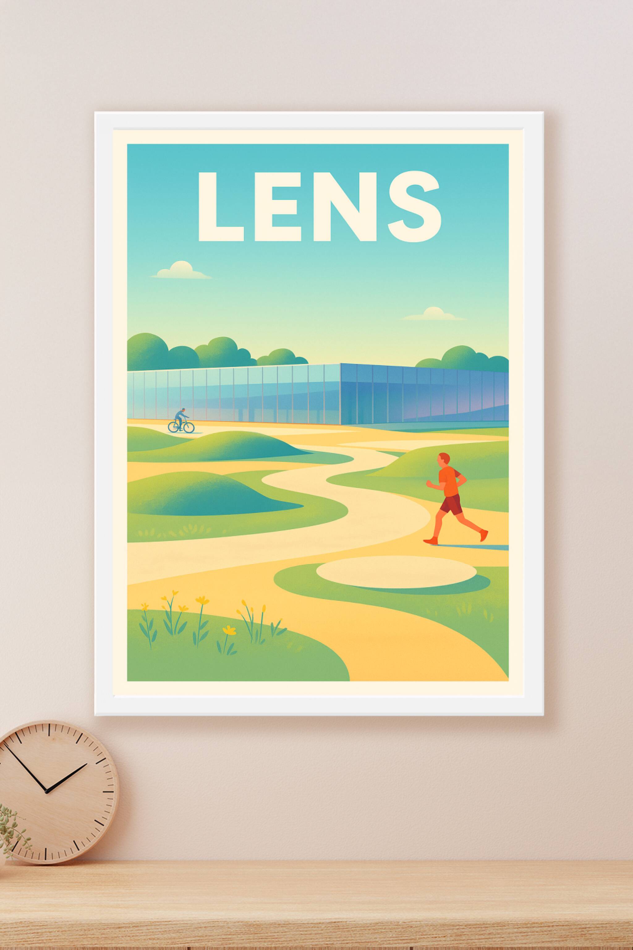 Affiche Lens — L'élan sportif au cœur de la nature · poster d'art de Lens