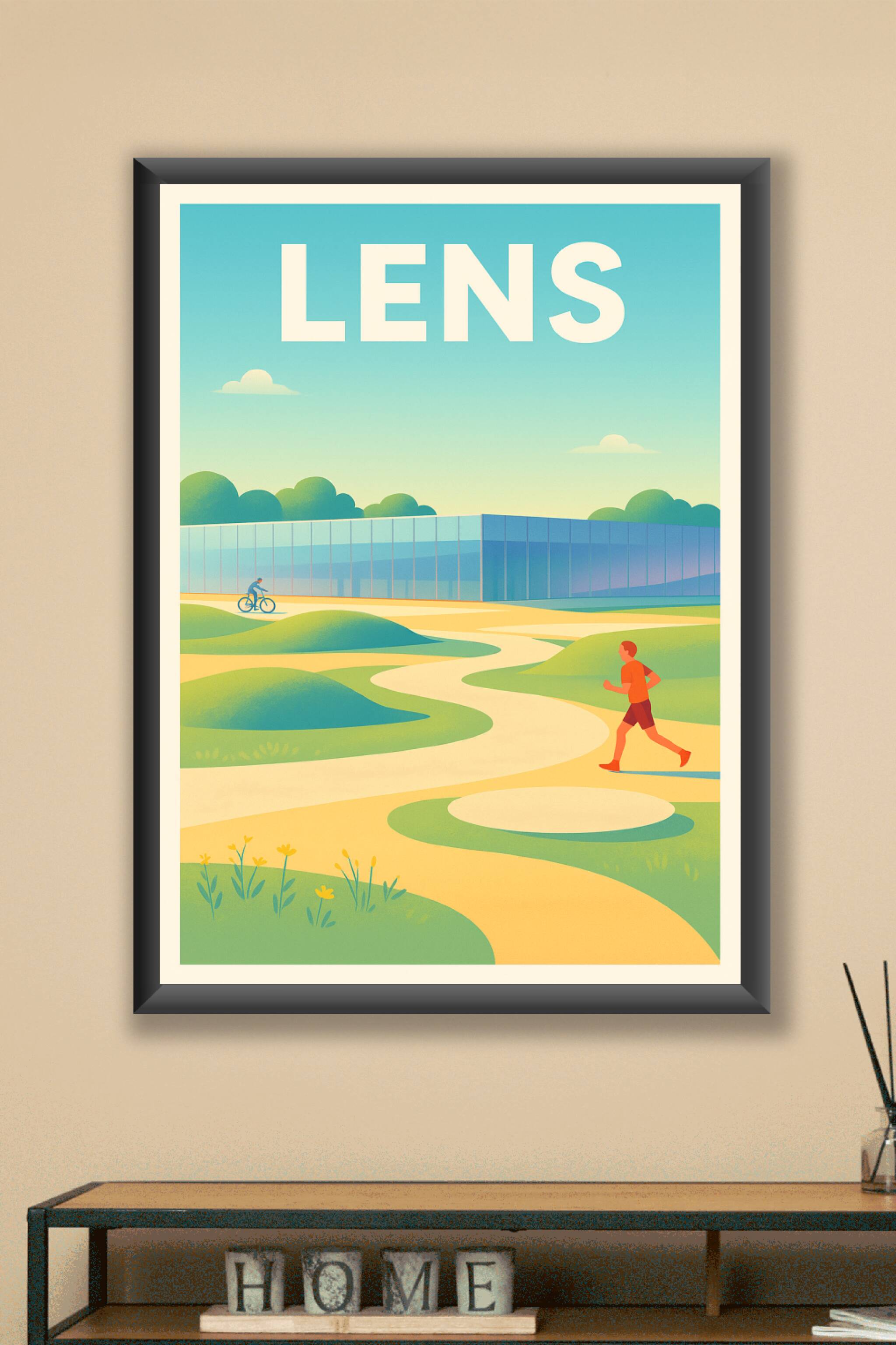Affiche Lens — L'élan sportif au cœur de la nature · poster d'art de Lens