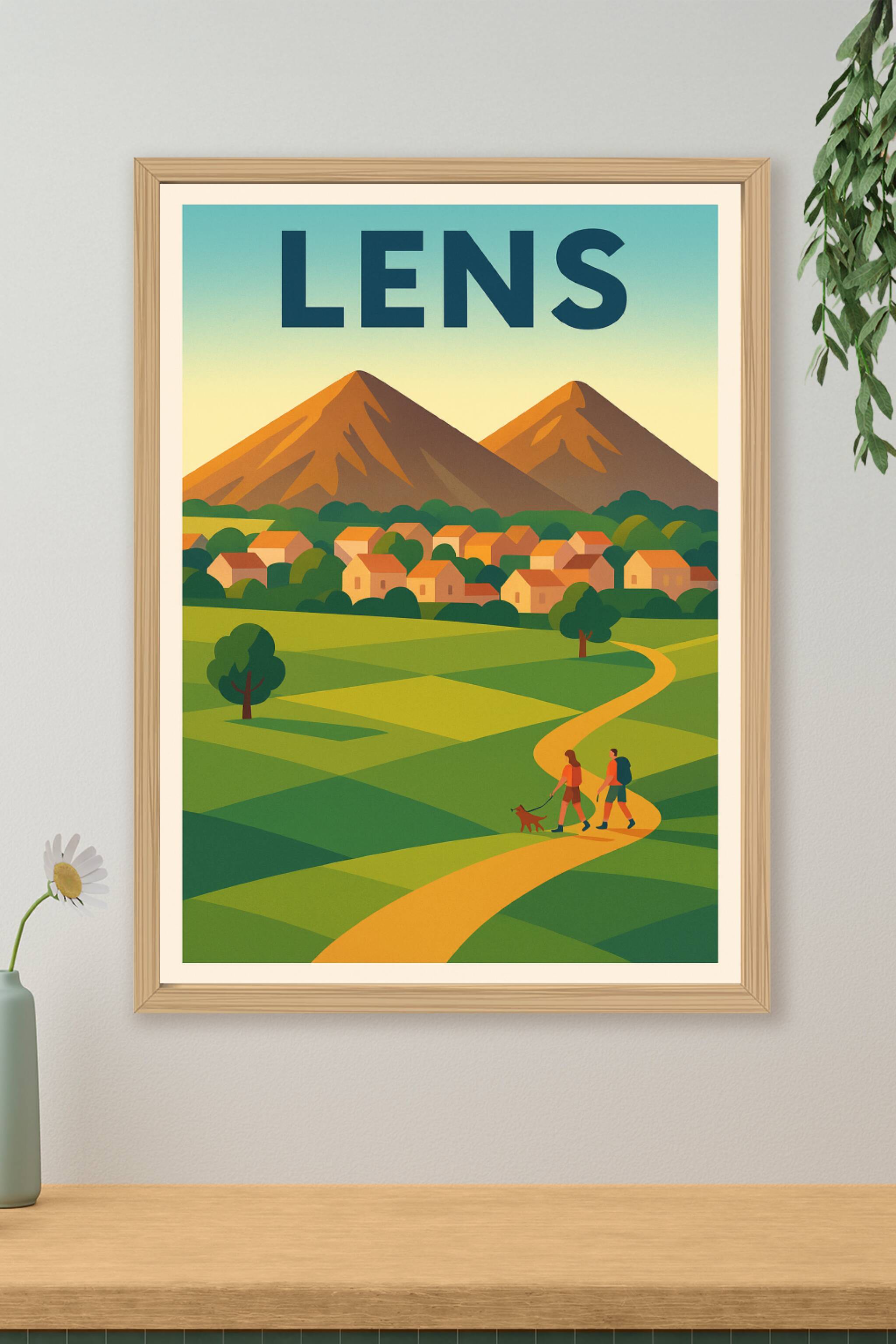 Affiche de Lens - Promenade bucolique au cœur des paysages volcaniques