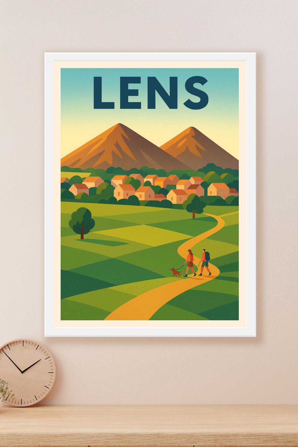 Affiche Lens — Promenade bucolique au cœur des paysages volcaniques · poster d'art de Lens