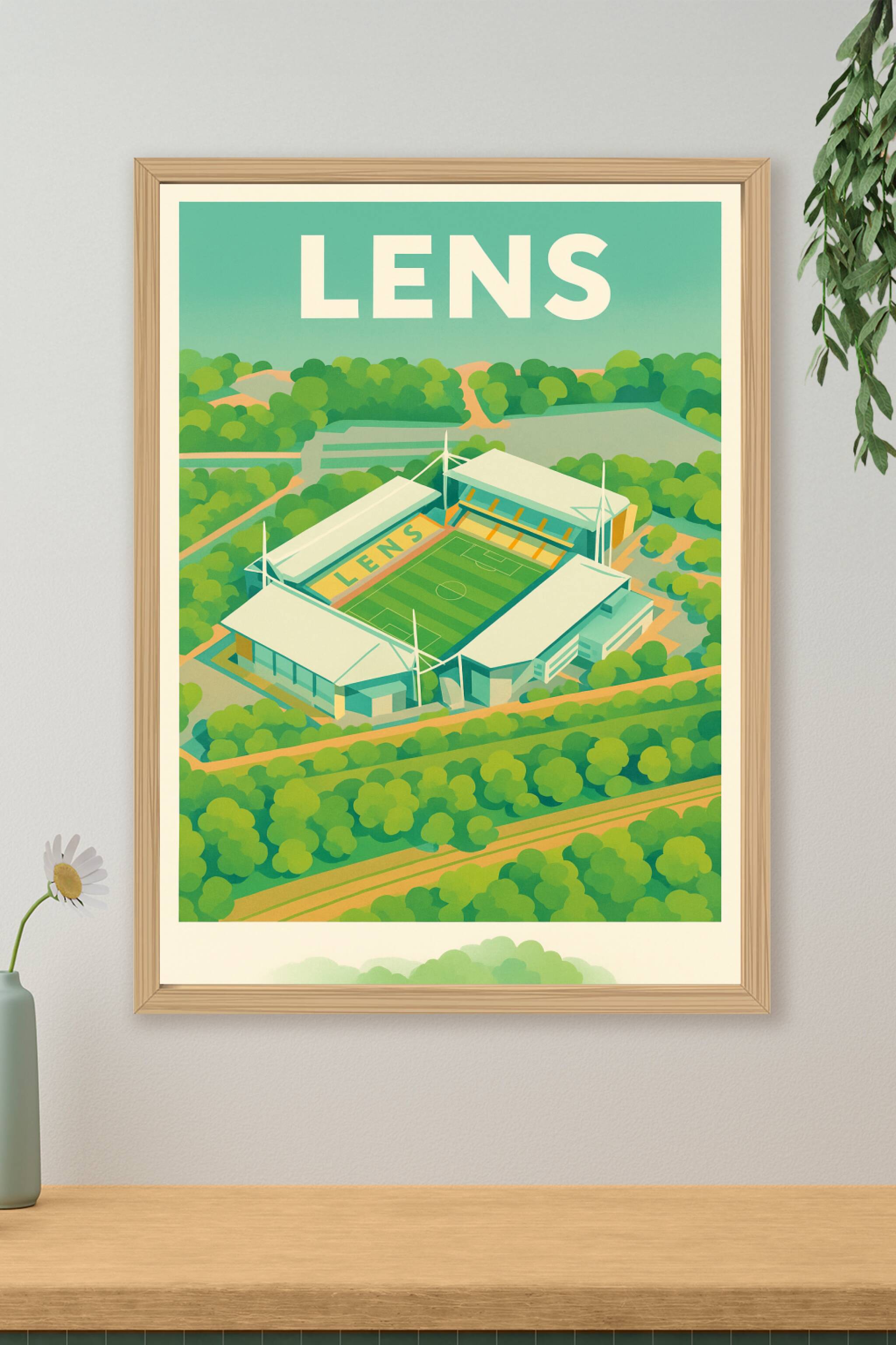 Affiche de Lens - L'emblématique stade en pleine nature