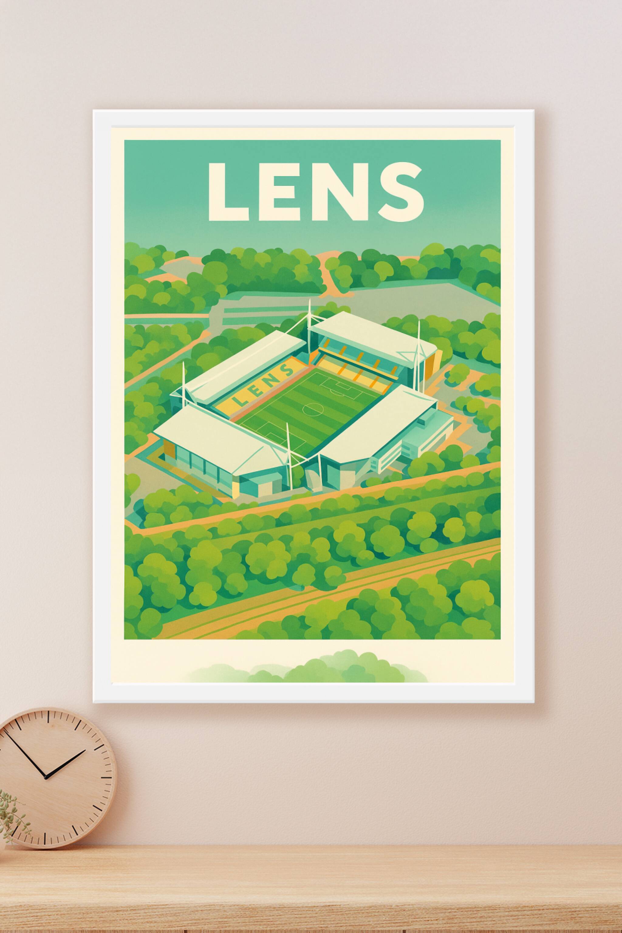 Affiche Lens — L'emblématique stade en pleine nature · poster d'art de Lens