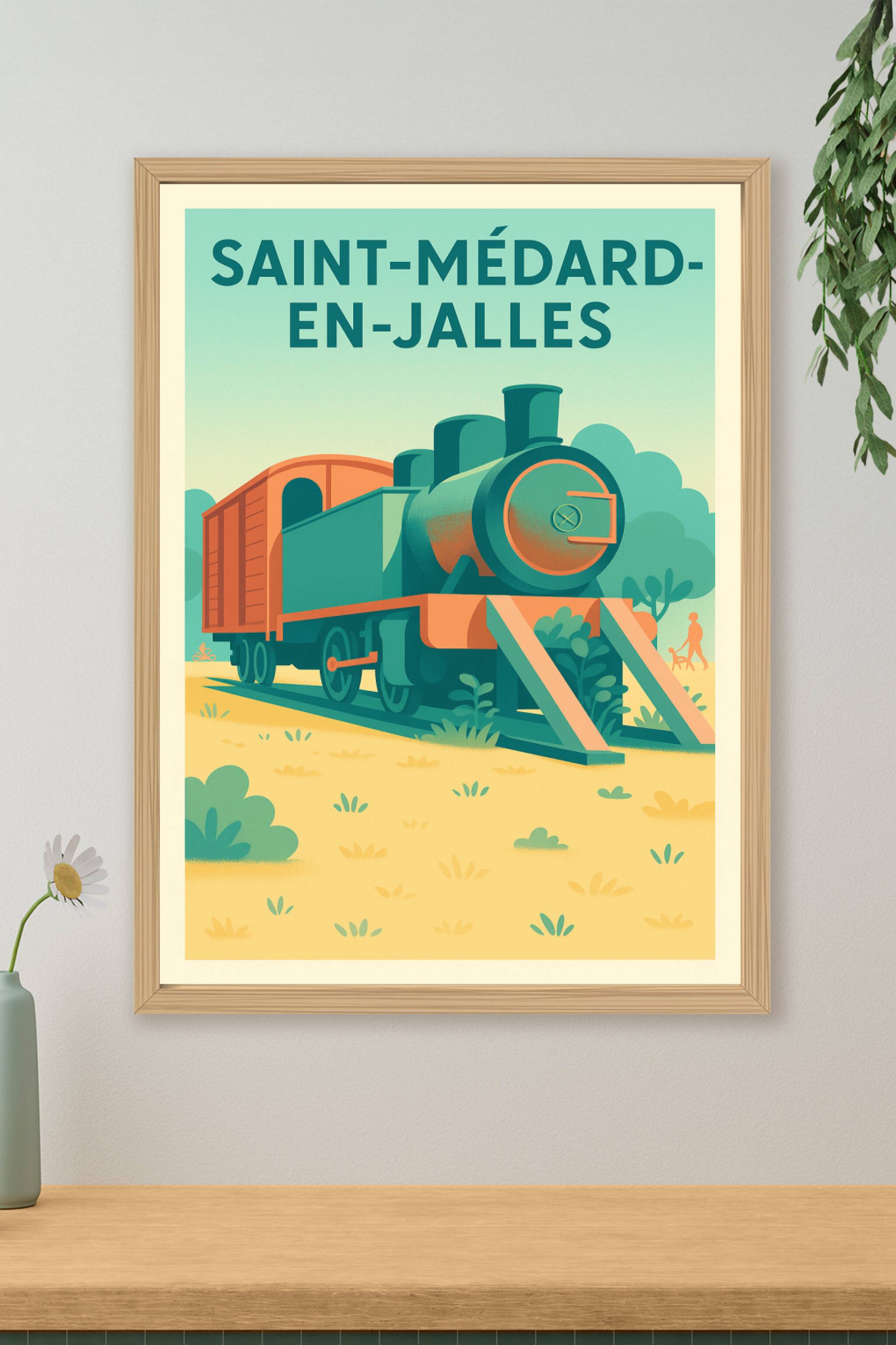 Affiche Saint-Médard-en-Jalles — L'élégance du patrimoine ferroviaire · poster d'art de Saint-Médard-en-Jalles