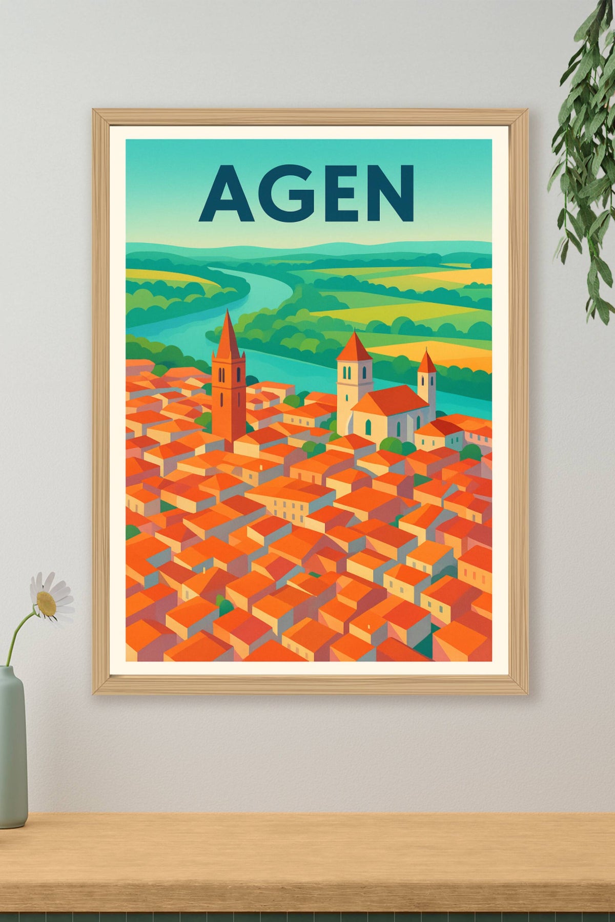 Affiche Agen — Charme et douceur au cœur du Lot-et-Garonne · poster d'art de Agen