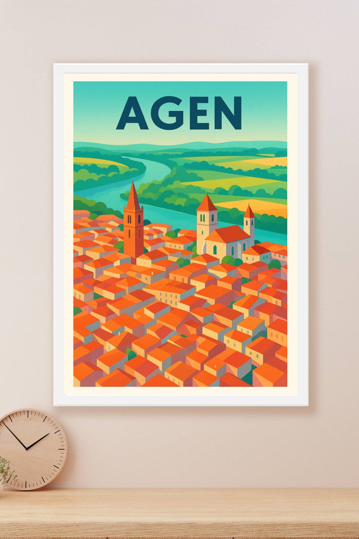 Affiche Agen — Charme et douceur au cœur du Lot-et-Garonne · poster d'art de Agen