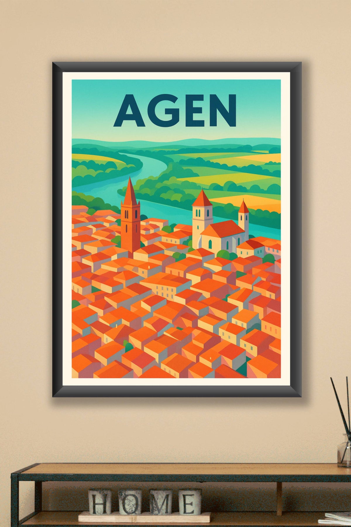 Affiche Agen — Charme et douceur au cœur du Lot-et-Garonne · poster d'art de Agen