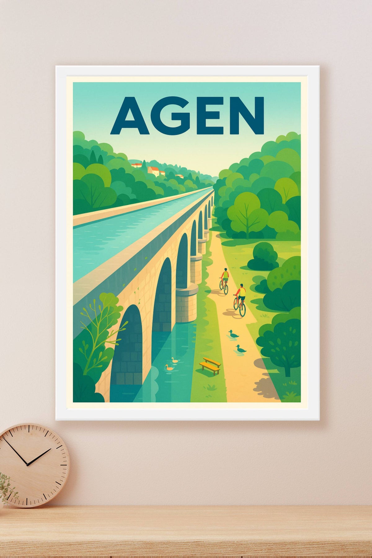 Affiche Agen — Promenade au fil de l'eau · poster d'art de Agen