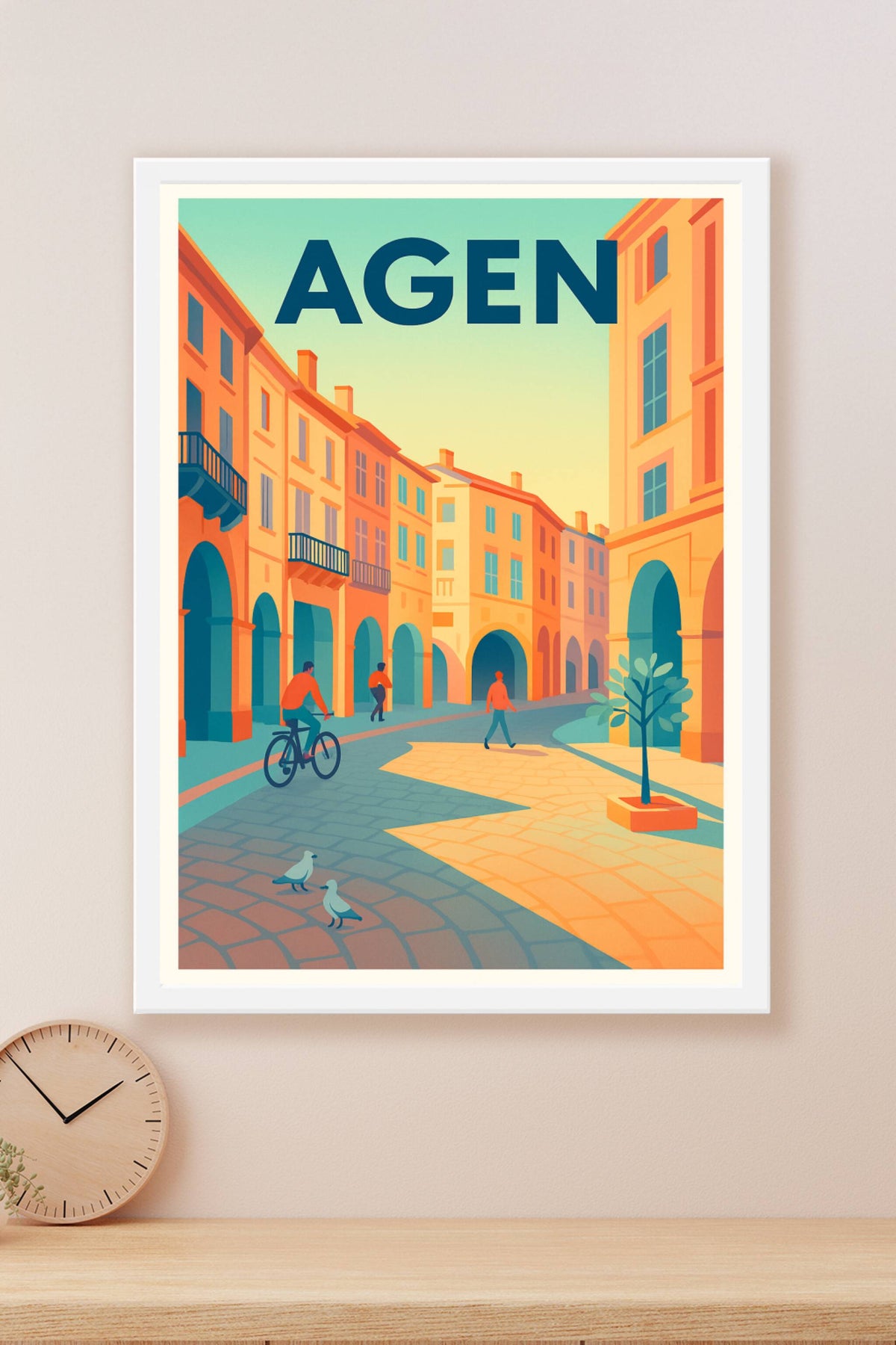 Affiche Agen — Charme ensoleillé de la vieille ville · poster d'art de Agen