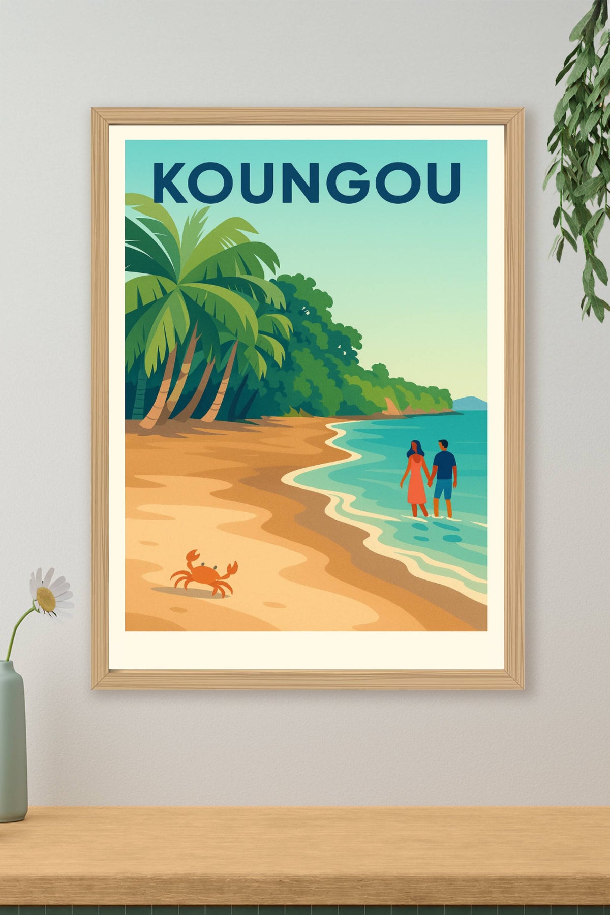 Affiche Koungou — Évasion tropicale au bord de l'eau · poster d'art de Koungou