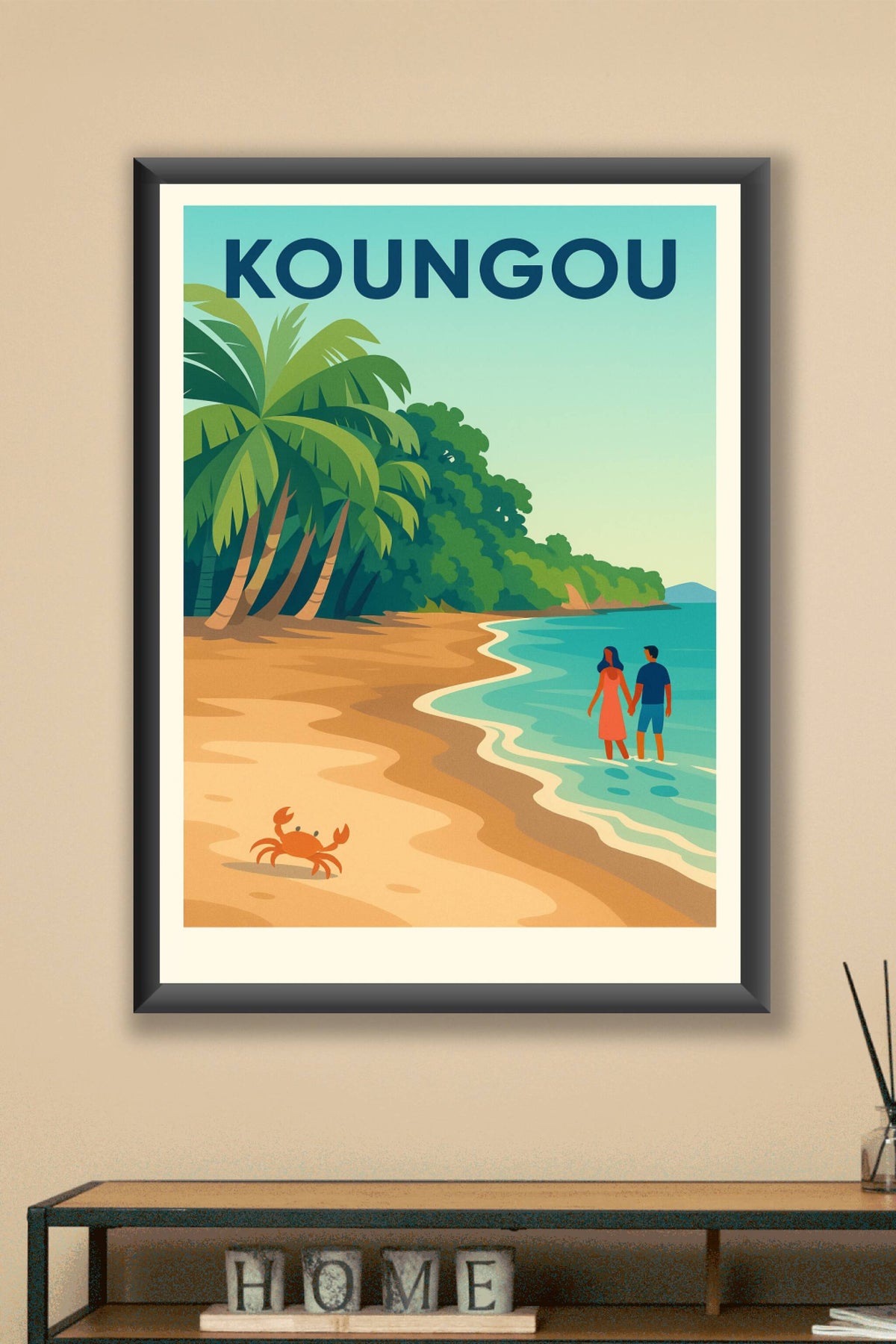 Affiche Koungou — Évasion tropicale au bord de l'eau · poster d'art de Koungou