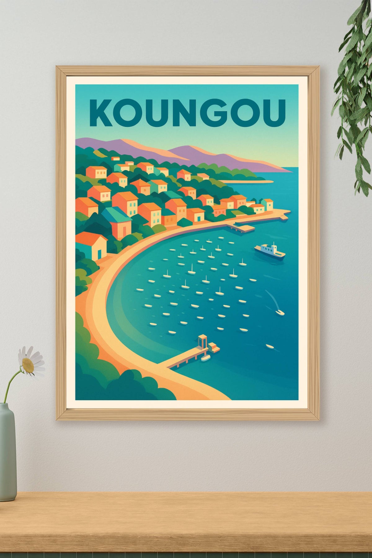 Affiche Koungou — Charme et Sérénité en Bord de Mer · poster d'art de Koungou