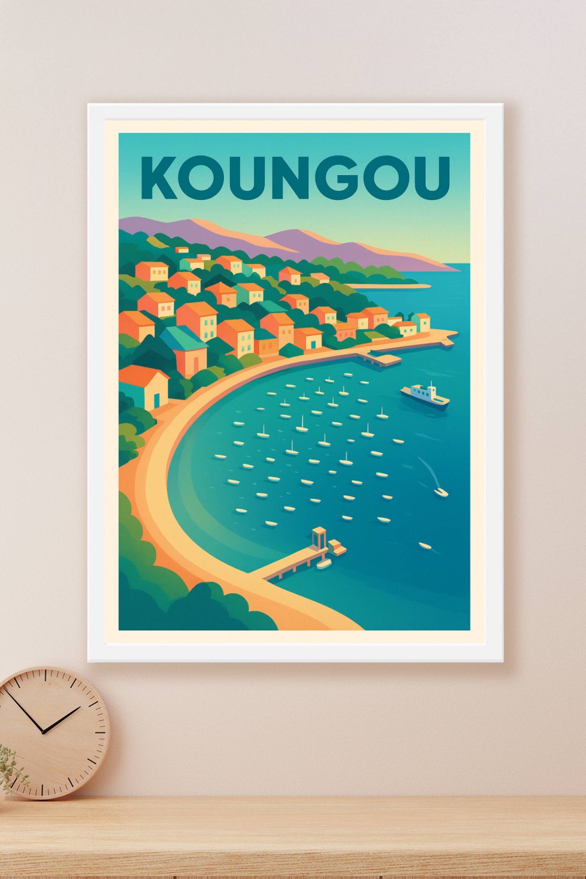 Affiche Koungou — Charme et Sérénité en Bord de Mer · poster d'art de Koungou
