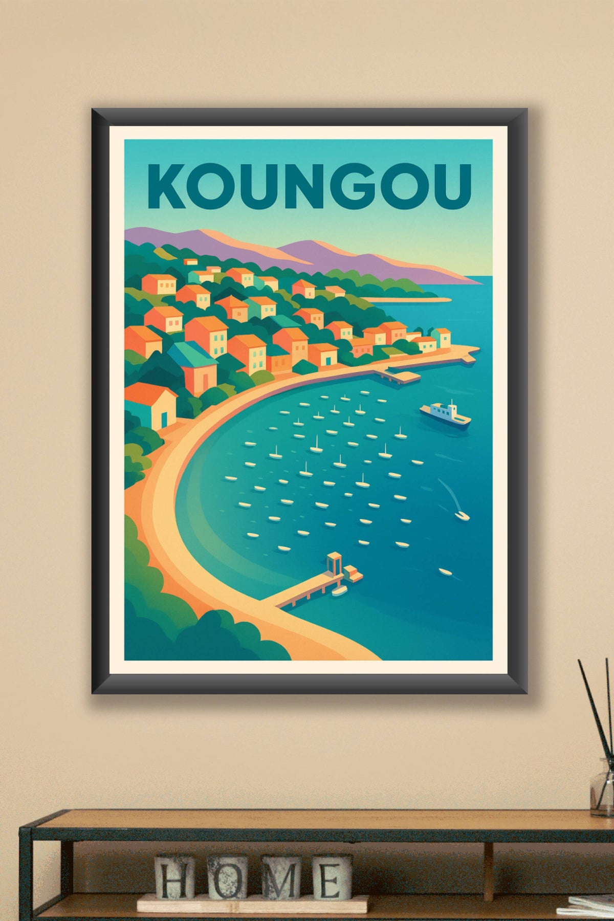 Affiche Koungou — Charme et Sérénité en Bord de Mer · poster d'art de Koungou