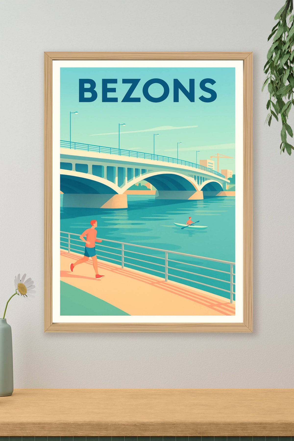 Affiche Bezons — L'élégance au fil de l'eau · poster d'art de Bezons