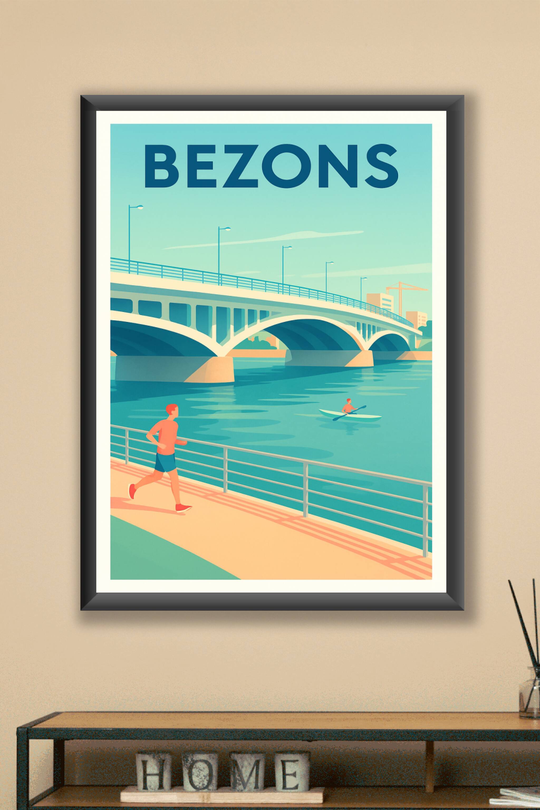 Affiche Bezons — L'élégance au fil de l'eau · poster d'art de Bezons