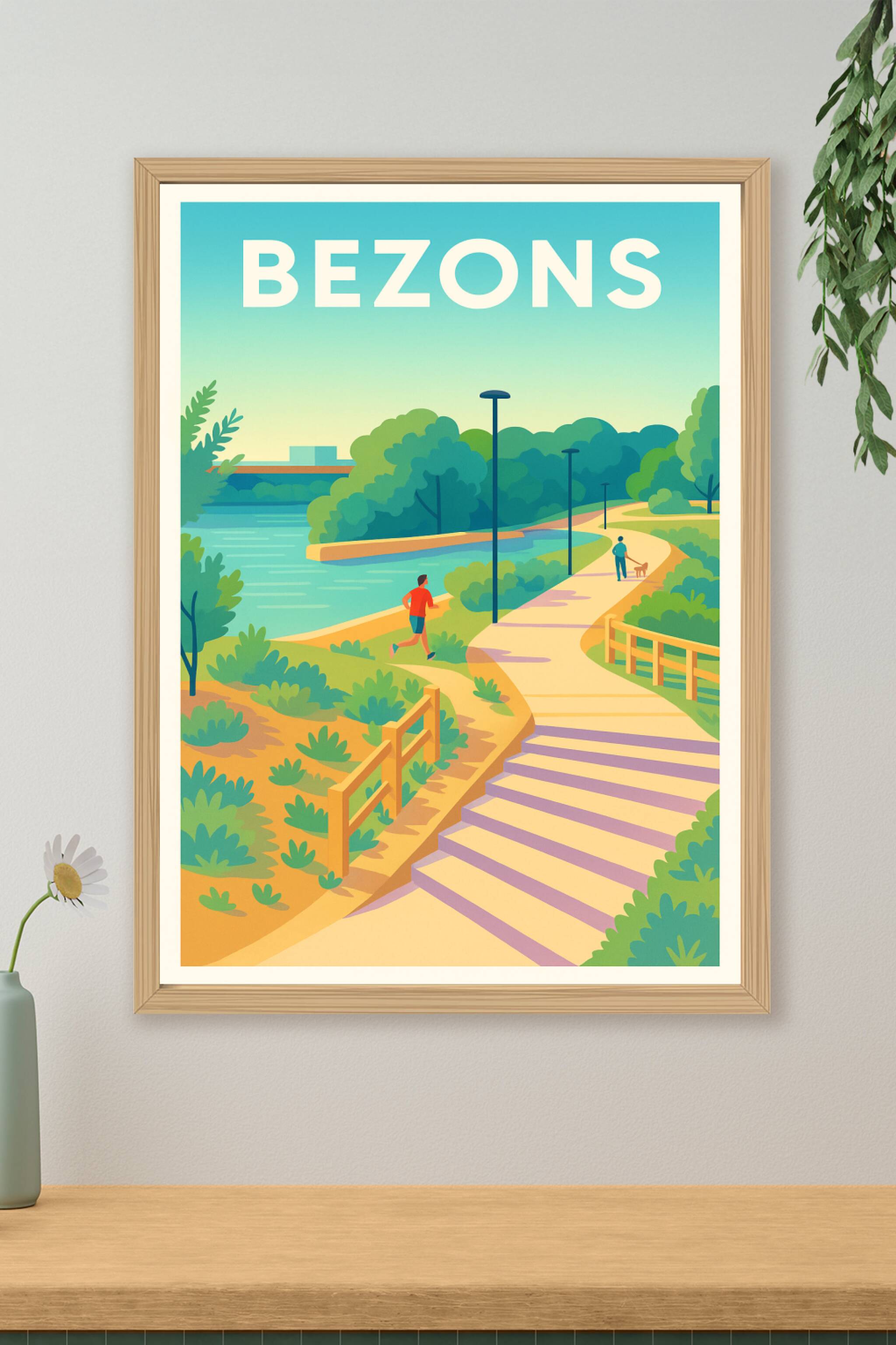 Affiche de Bezons - Promenade au bord de l'eau
