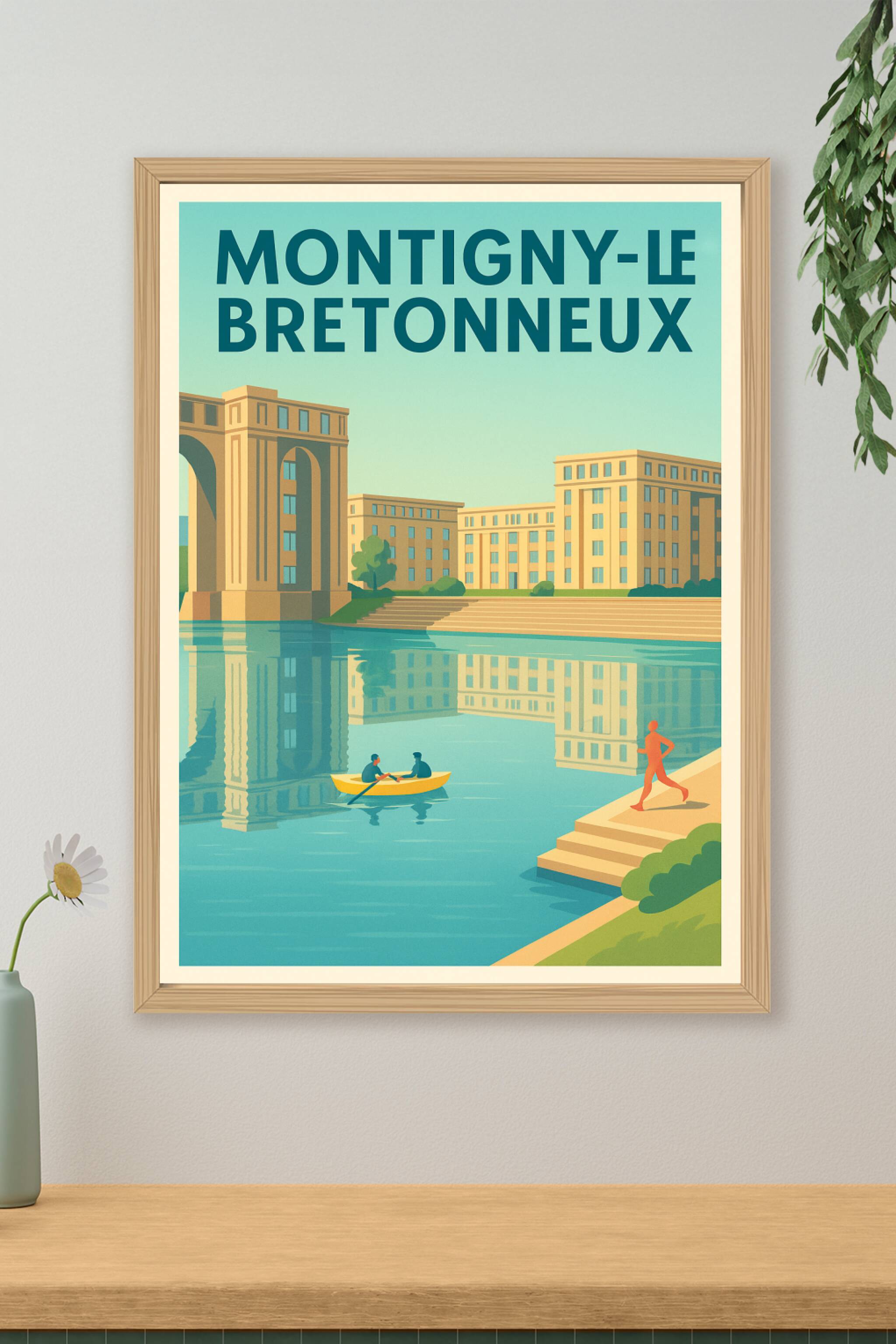 Affiche Montigny-le-Bretonneux — Charme et Sérénité au Bord de l'Eau · poster d'art de Montigny-le-Bretonneux