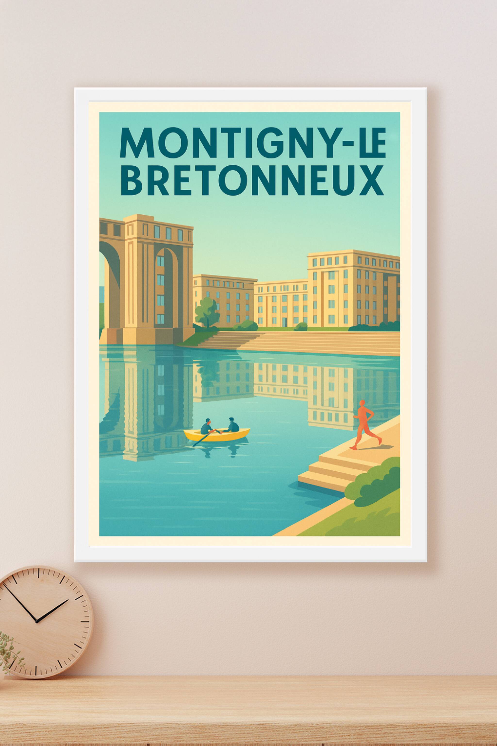 Affiche Montigny-le-Bretonneux — Charme et Sérénité au Bord de l'Eau · poster d'art de Montigny-le-Bretonneux