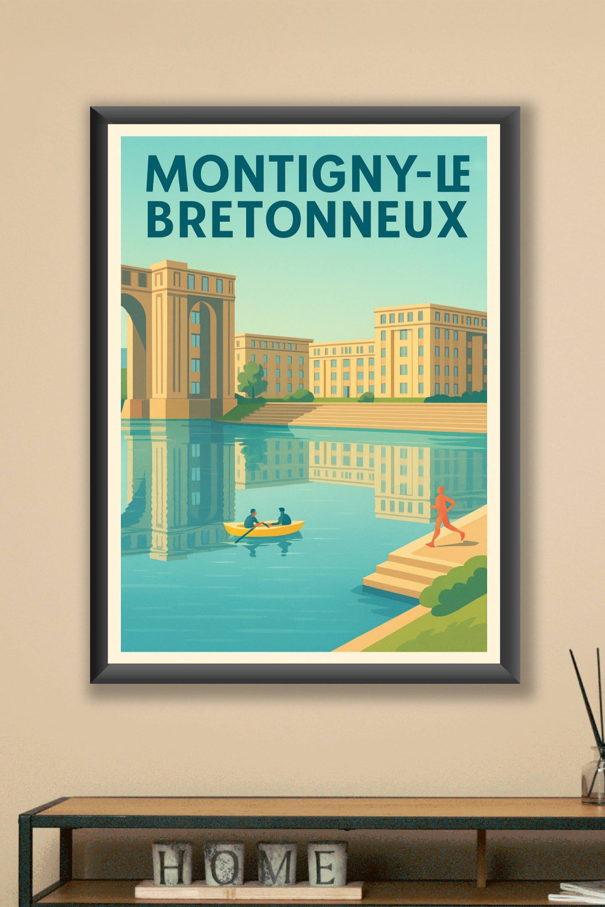 Affiche Montigny-le-Bretonneux — Charme et Sérénité au Bord de l'Eau · poster d'art de Montigny-le-Bretonneux
