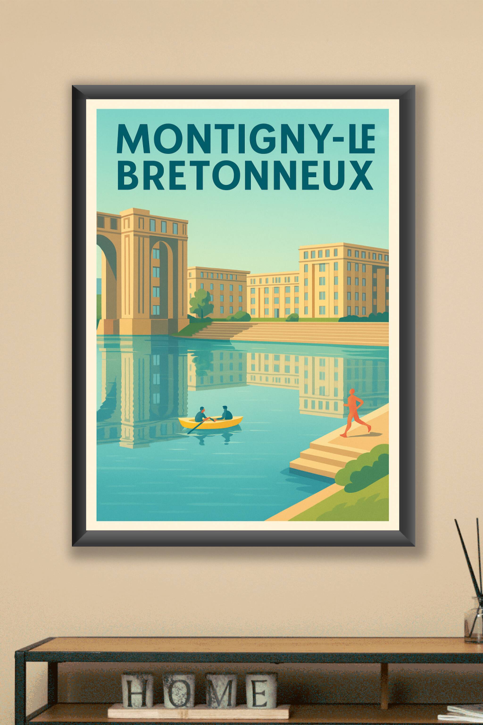 Affiche Montigny-le-Bretonneux — Charme et Sérénité au Bord de l'Eau · poster d'art de Montigny-le-Bretonneux