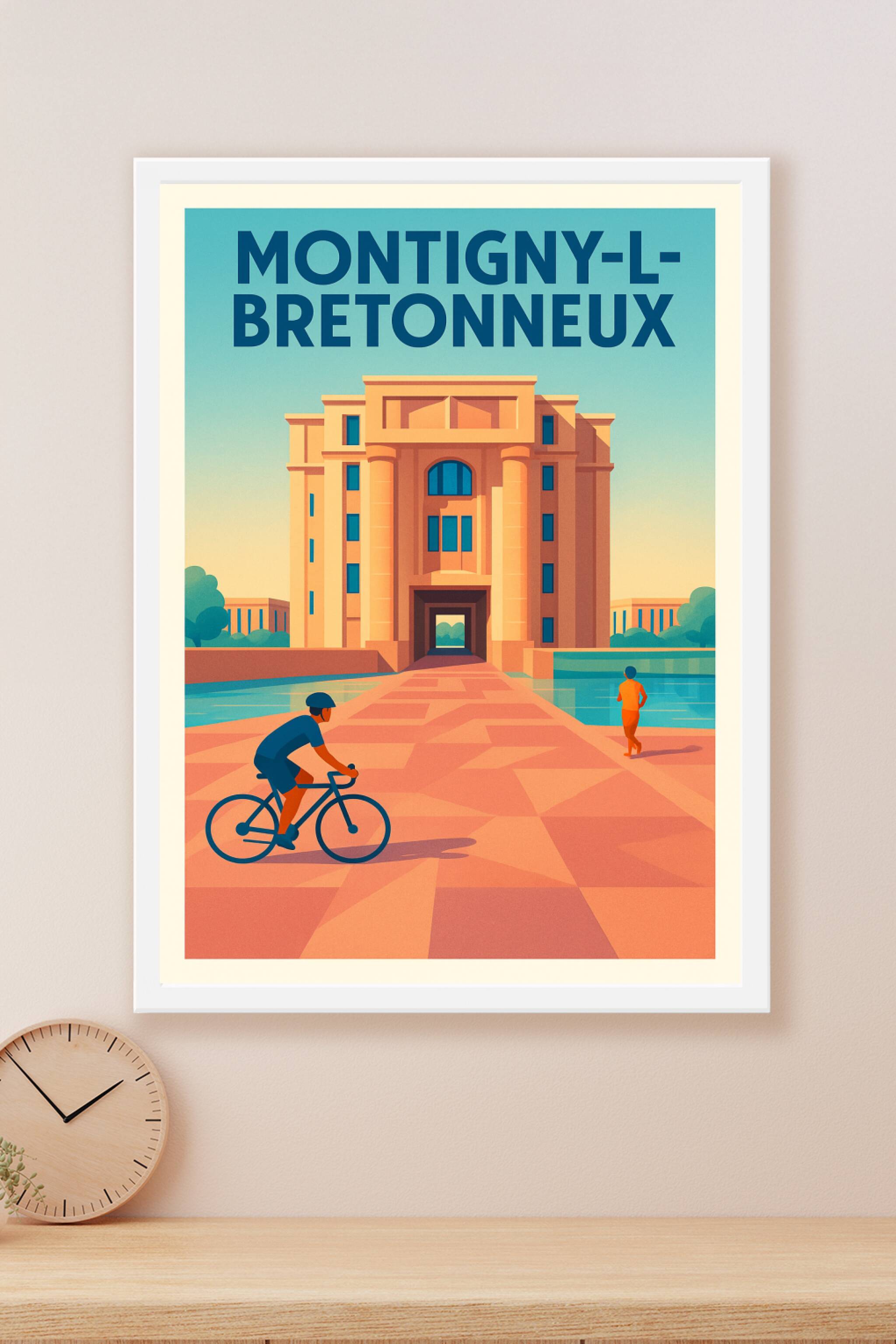 Affiche Montigny-l-Bretonneux — Un voyage moderne au cœur d'une architecture emblématique · poster d'art de Montigny-l-Bretonneux