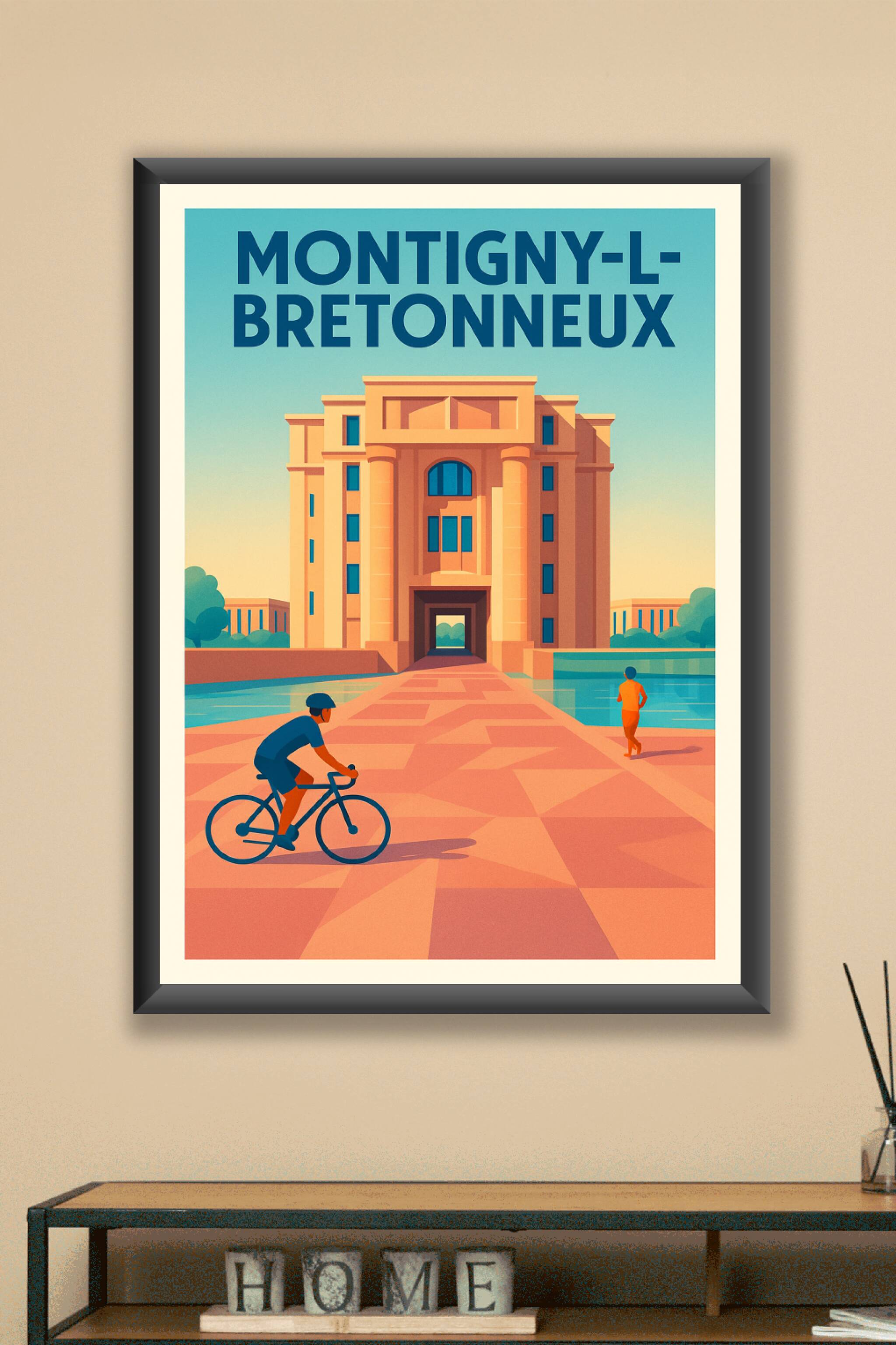 Affiche Montigny-l-Bretonneux — Un voyage moderne au cœur d'une architecture emblématique · poster d'art de Montigny-l-Bretonneux