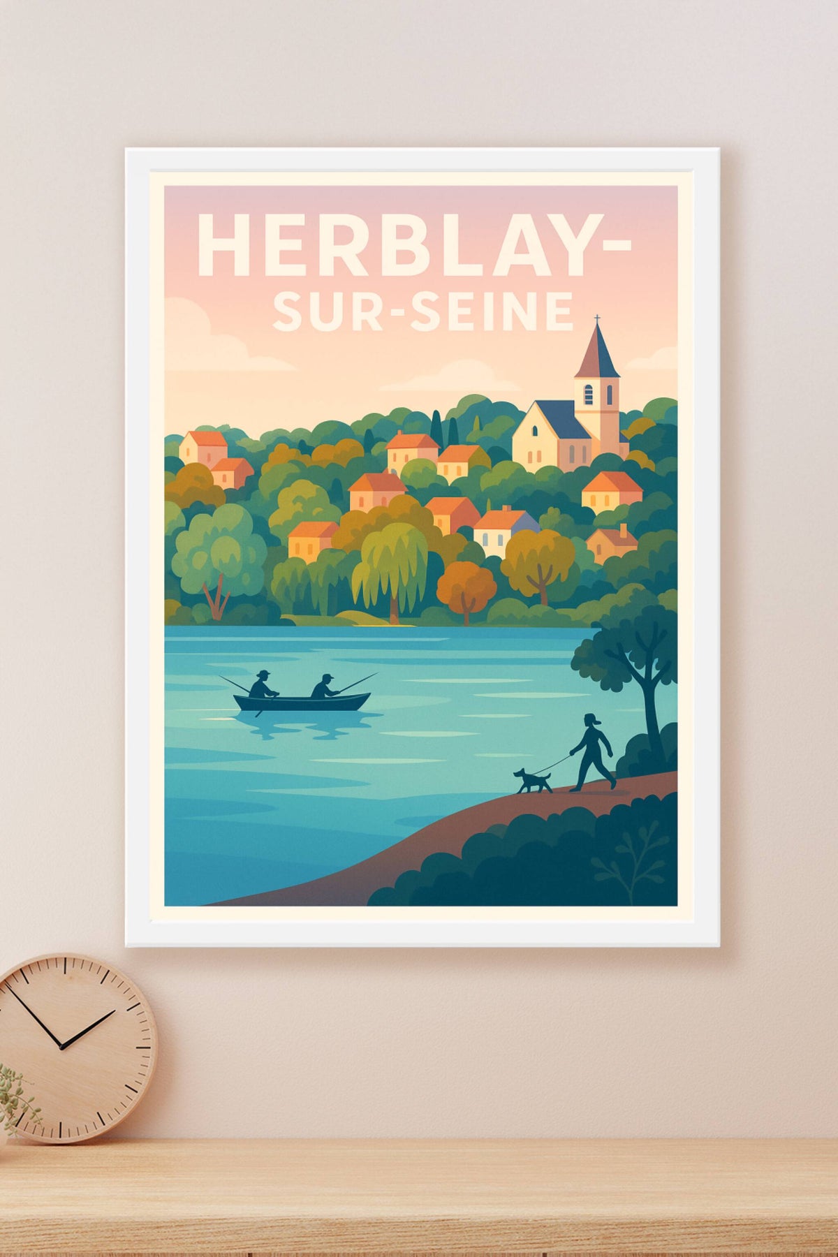 Affiche Herblay-sur-Seine — Évasion bucolique au fil de l'eau · poster d'art de Herblay-sur-Seine
