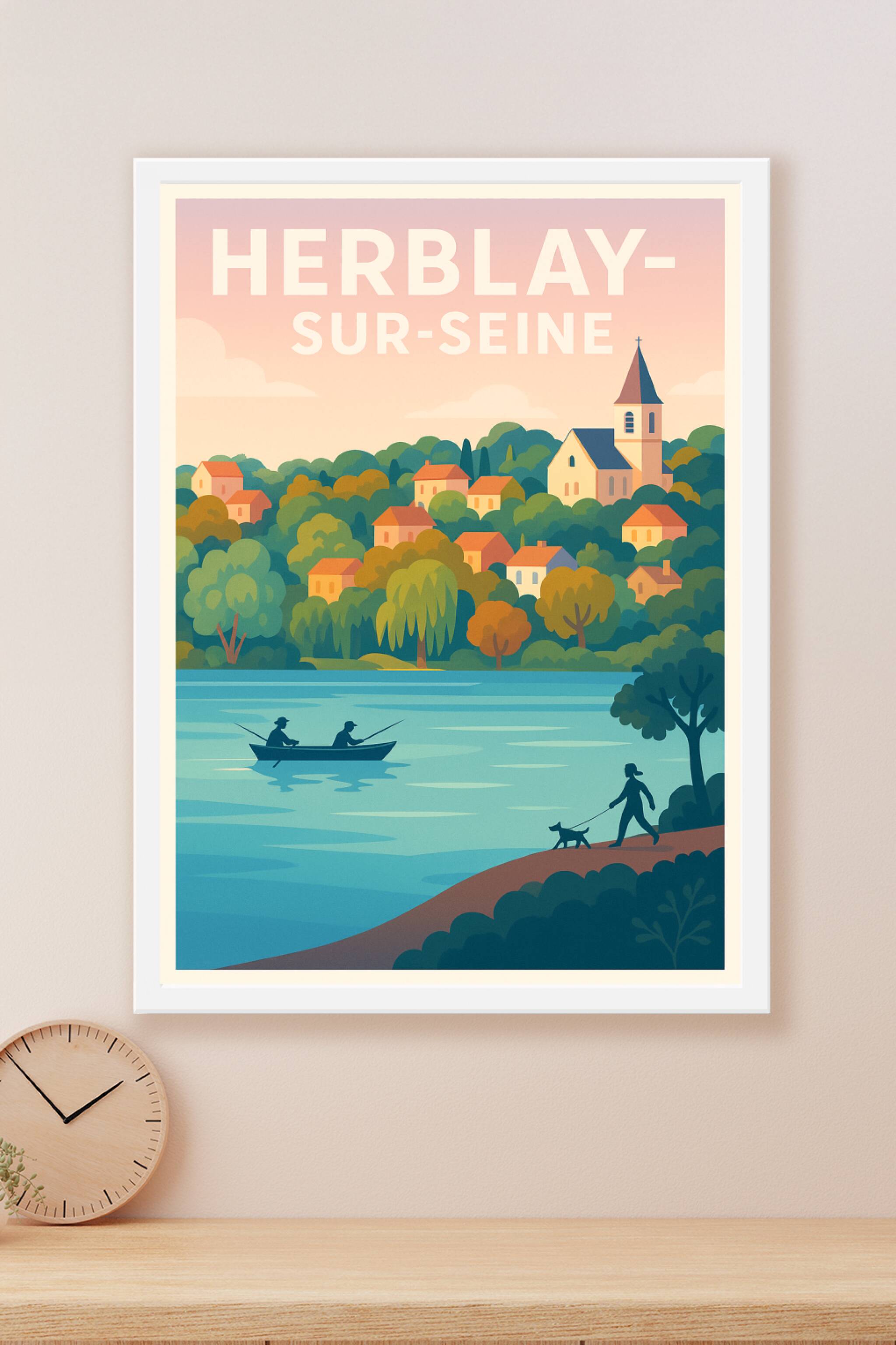 Affiche Herblay-sur-Seine — Évasion bucolique au fil de l'eau · poster d'art de Herblay-sur-Seine